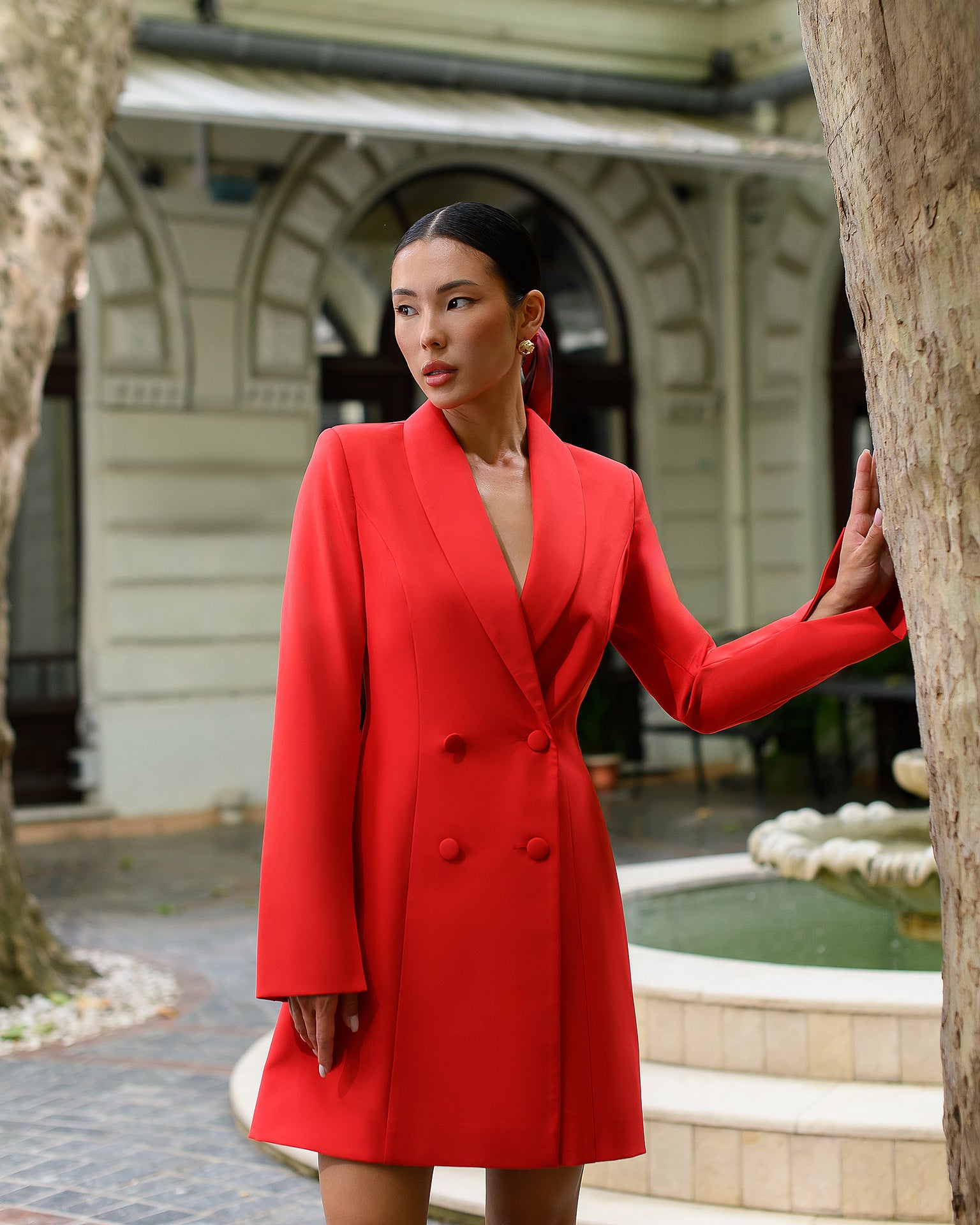 Premium Crepe Blazer Dress, Fully Lined with Long Sleeves