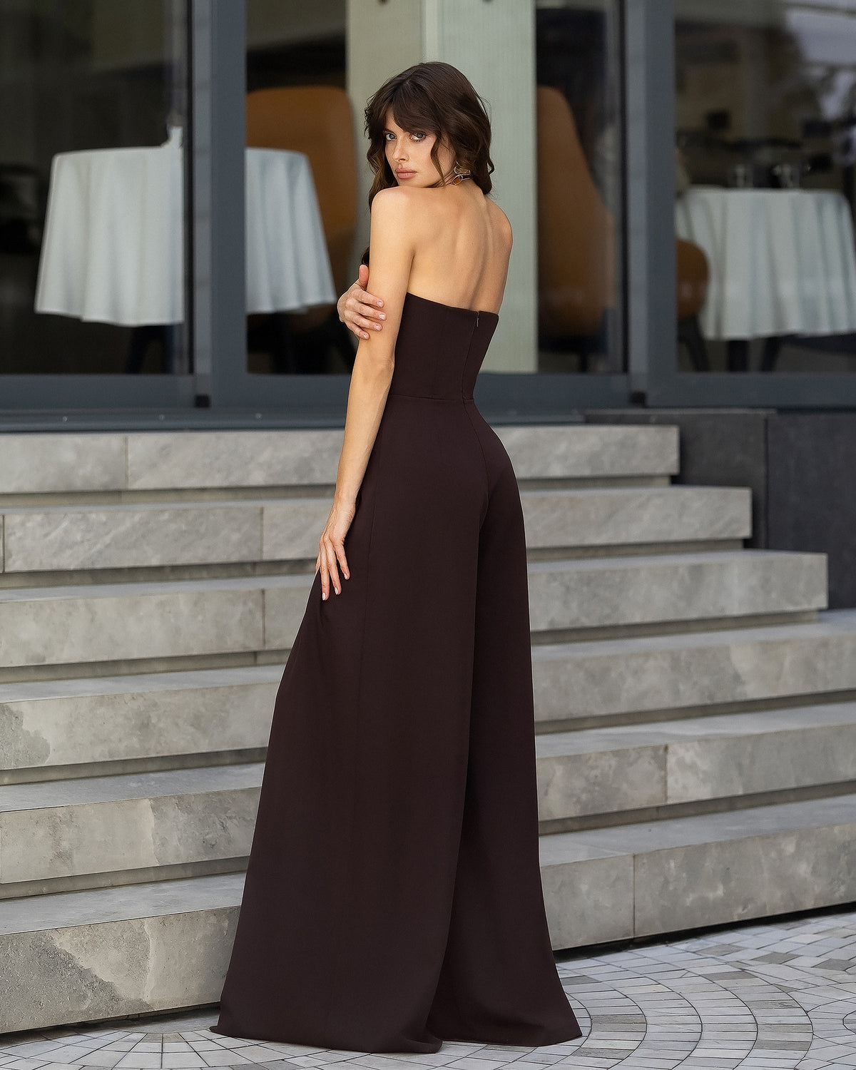 Women's Tailored Crepe Wide-Leg Jumpsuit in 5 Colors (XS–L)