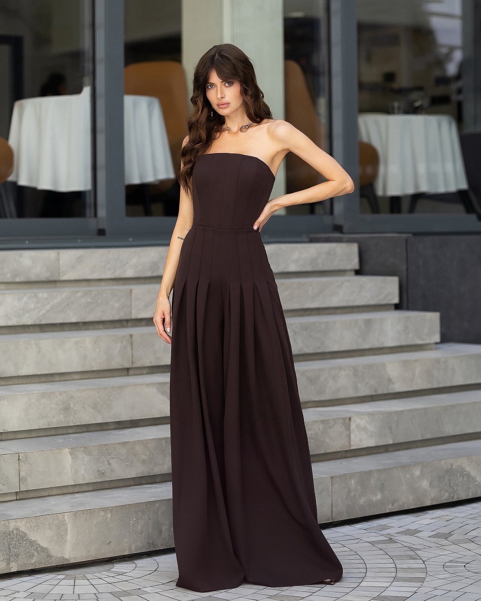 Women's Tailored Crepe Wide-Leg Jumpsuit in 5 Colors (XS–L)
