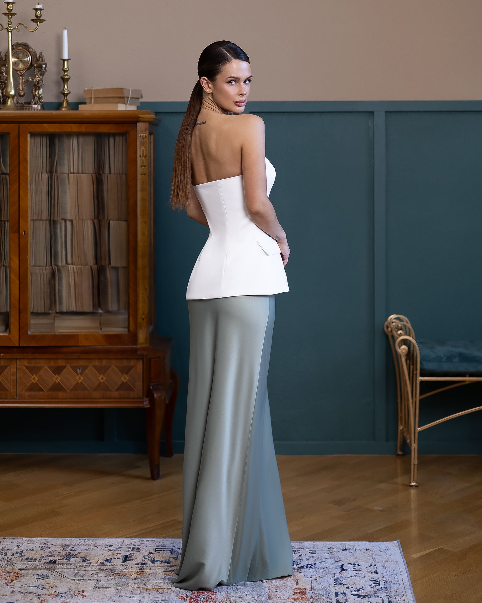 Premium Satin Suiting Maxi Skirt – Black, Cream, Mocha, Olive