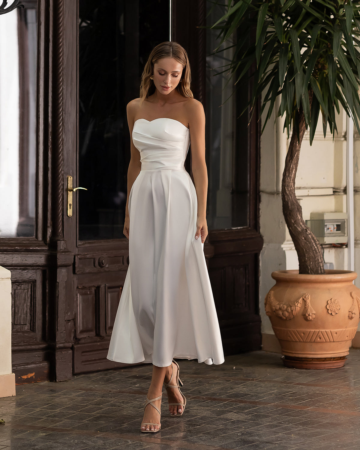 Premium Satin Maxi Dress, Floor-Length, XS–L in Black, Red, Ivory