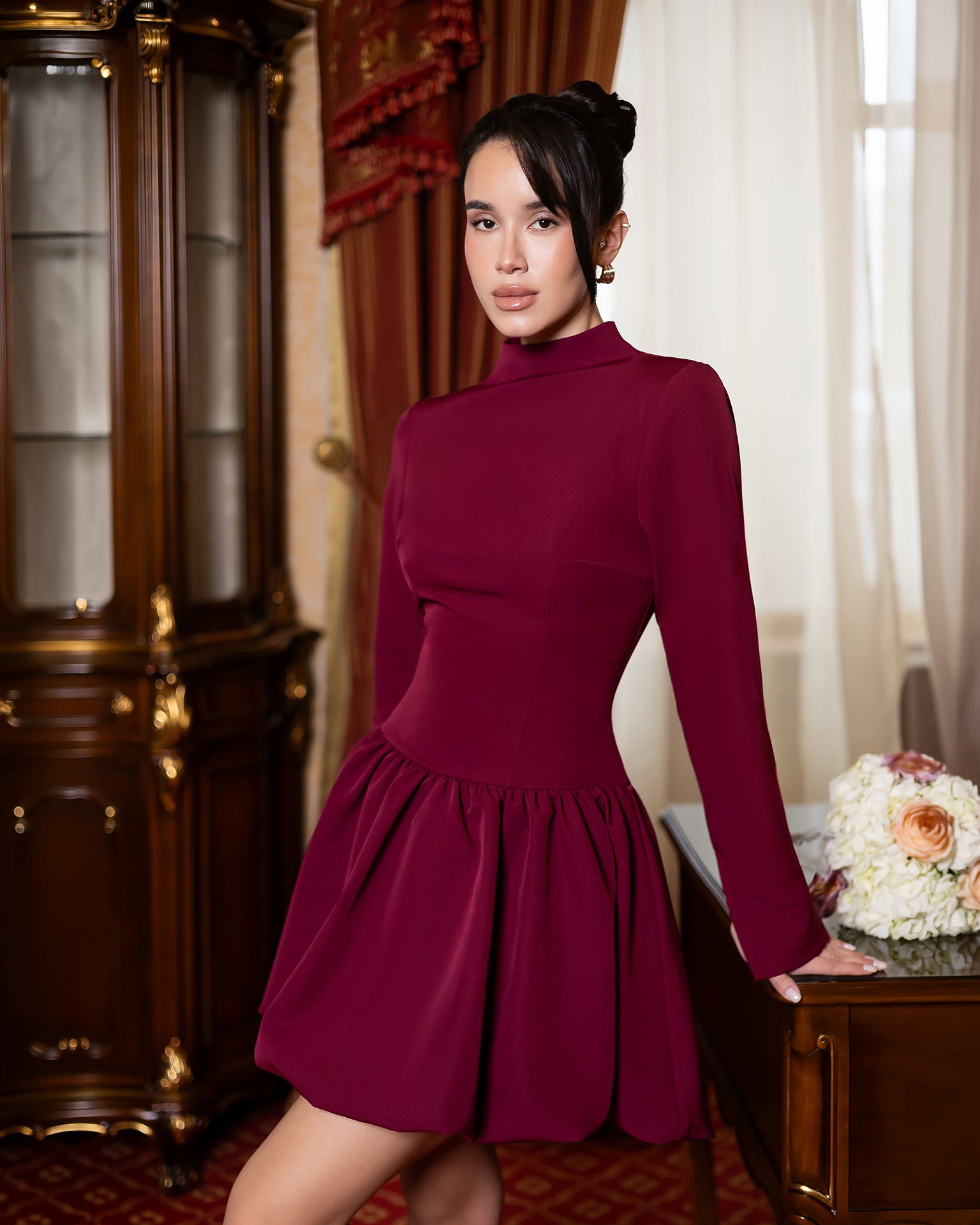 Polished Suiting Crepe Dress – Black, Ivory, Red & More