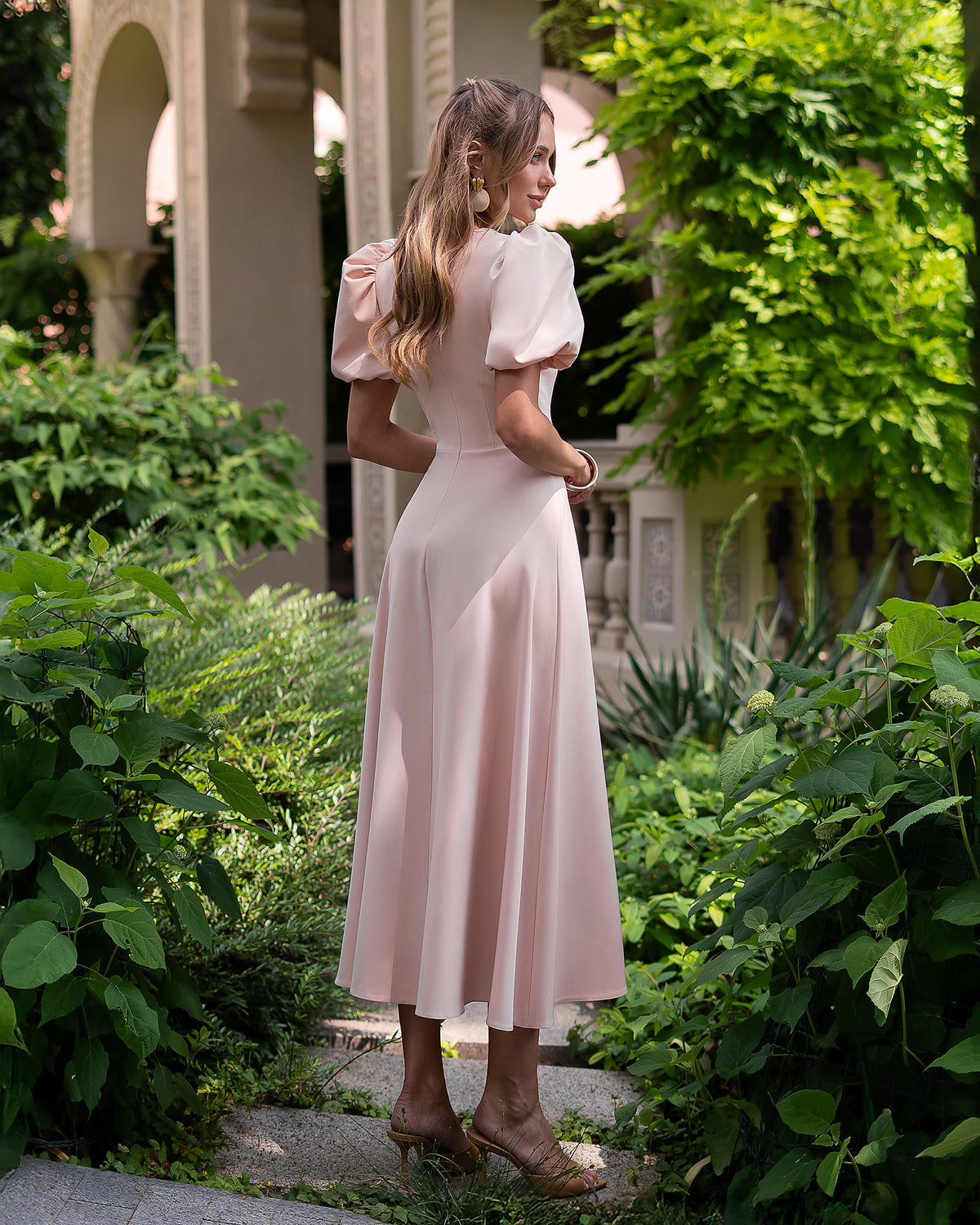 Midi Dress in Premium Diagonal Crepe, XS-XXL, 125 cm Length