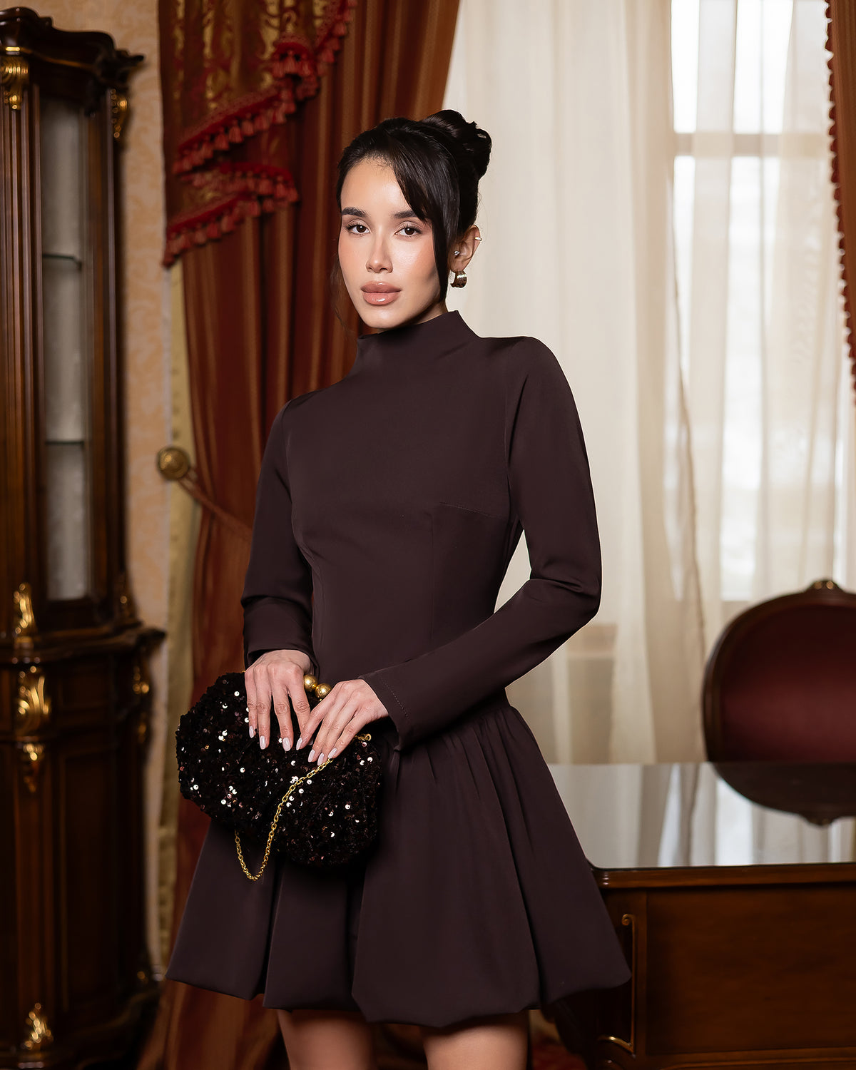 Polished Suiting Crepe Dress – Black, Ivory, Red & More