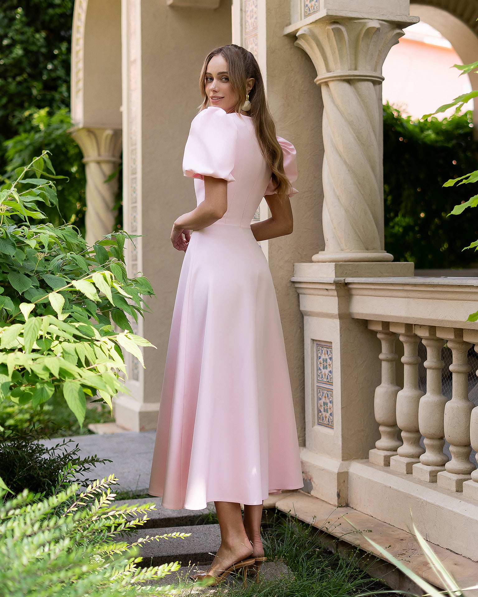 Midi Dress in Premium Diagonal Crepe, XS-XXL, 125 cm Length