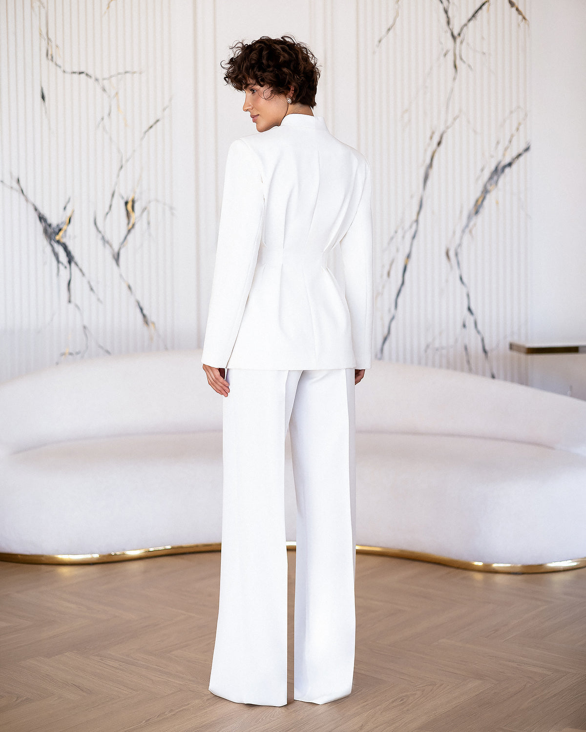 Women's Premium Crepe Tailored Suit Set – Blazer and Trousers