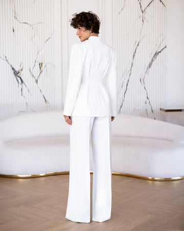 Women's Premium Crepe Tailored Suit Set – Blazer and Trousers