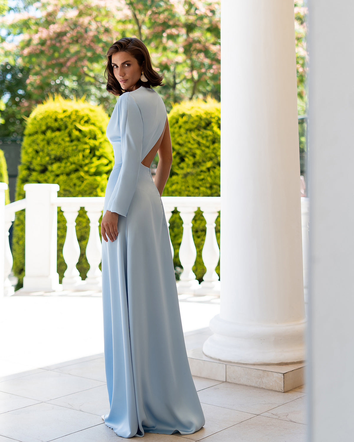Premium Heavy Satin Long-Sleeve Maxi Dress, XS–L, 9 Colors