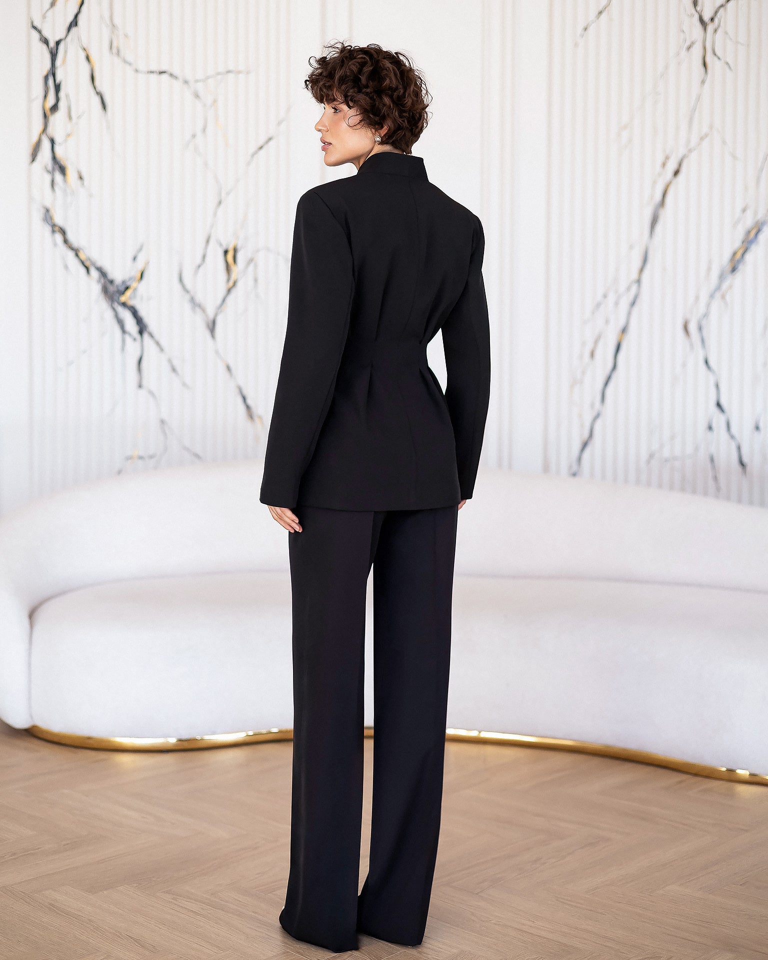 Women's Premium Crepe Tailored Suit Set – Blazer and Trousers