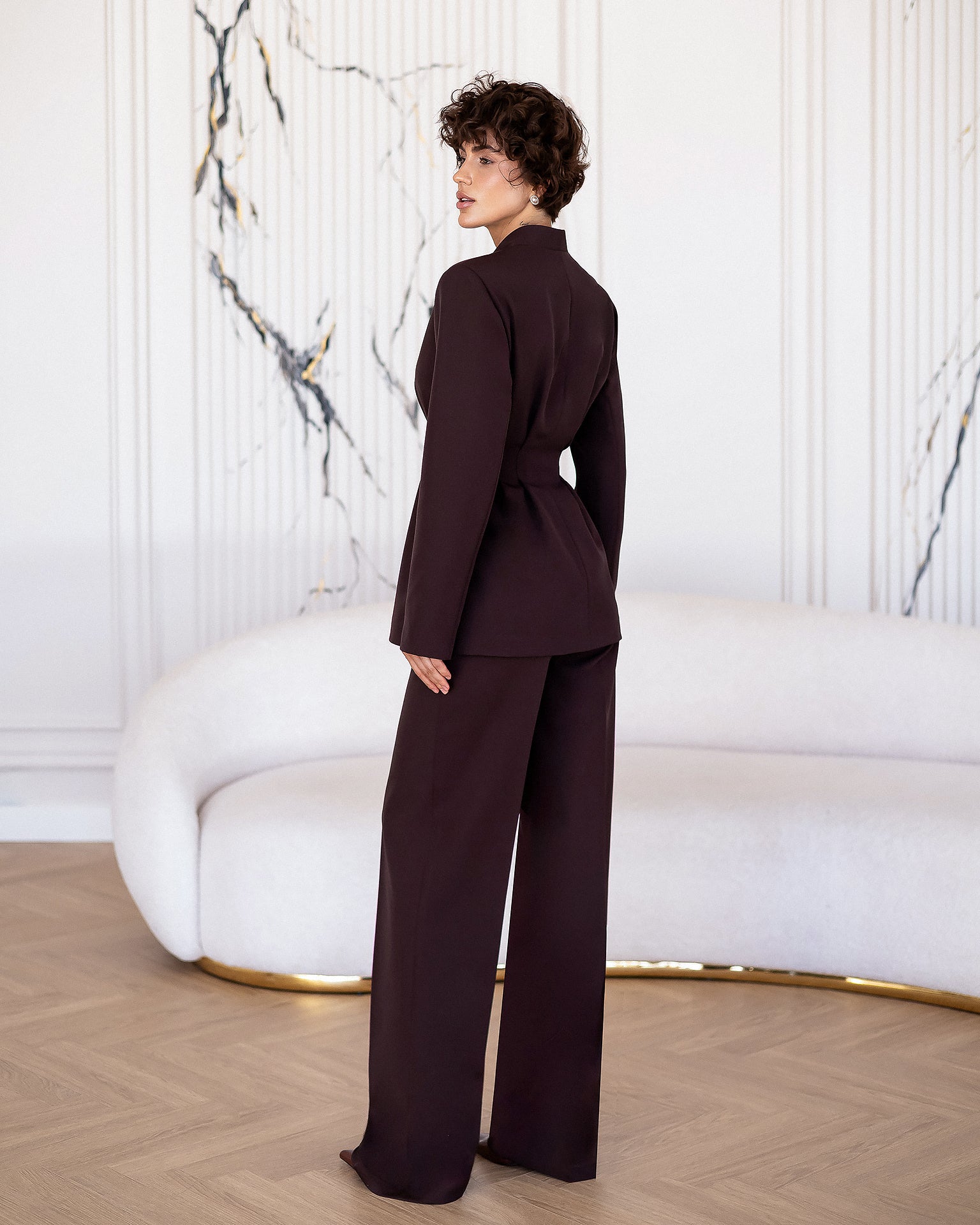 Women's Premium Crepe Tailored Suit Set – Blazer and Trousers