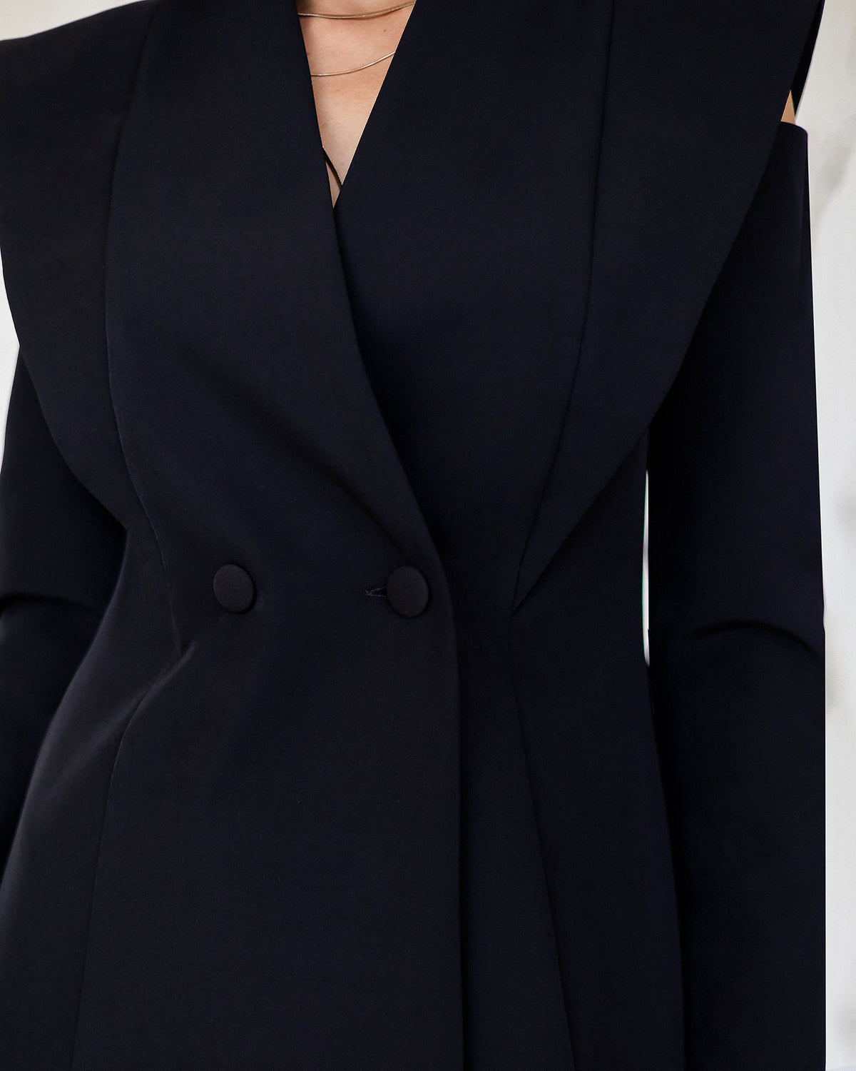 Premium Crepe Blazer Dress with Lining – Ivory, Black, Chocolate, Red