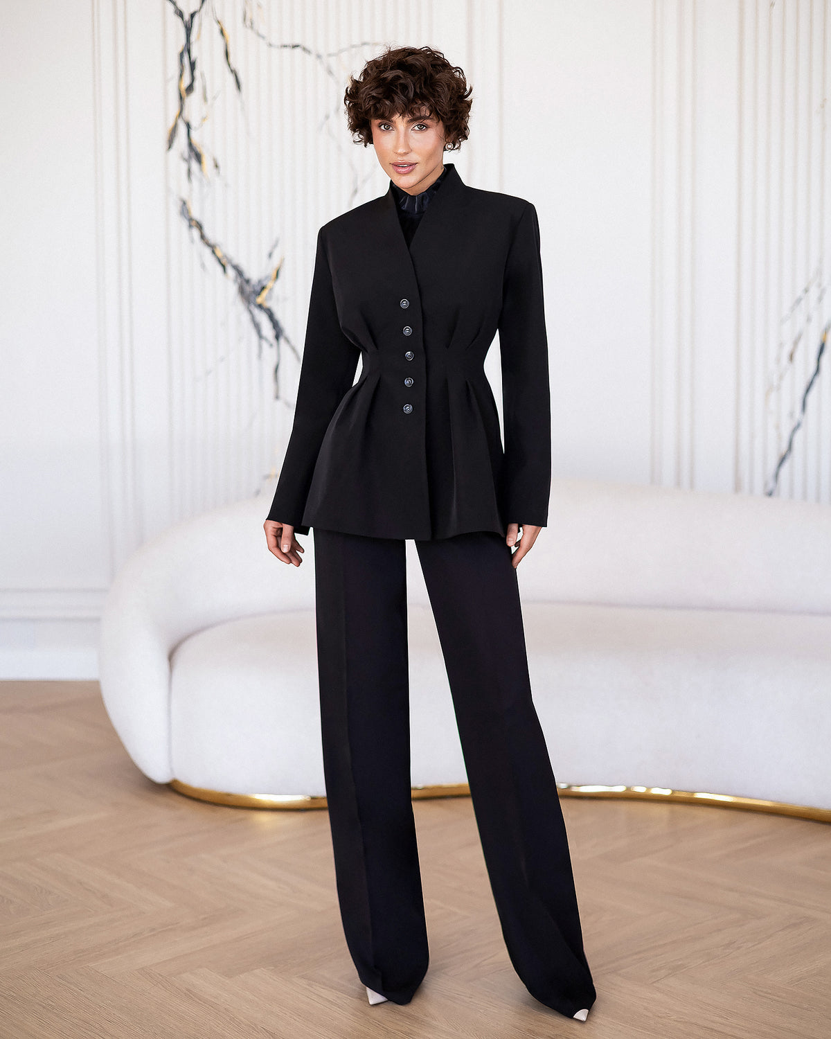 Women's Premium Crepe Tailored Suit Set – Blazer and Trousers