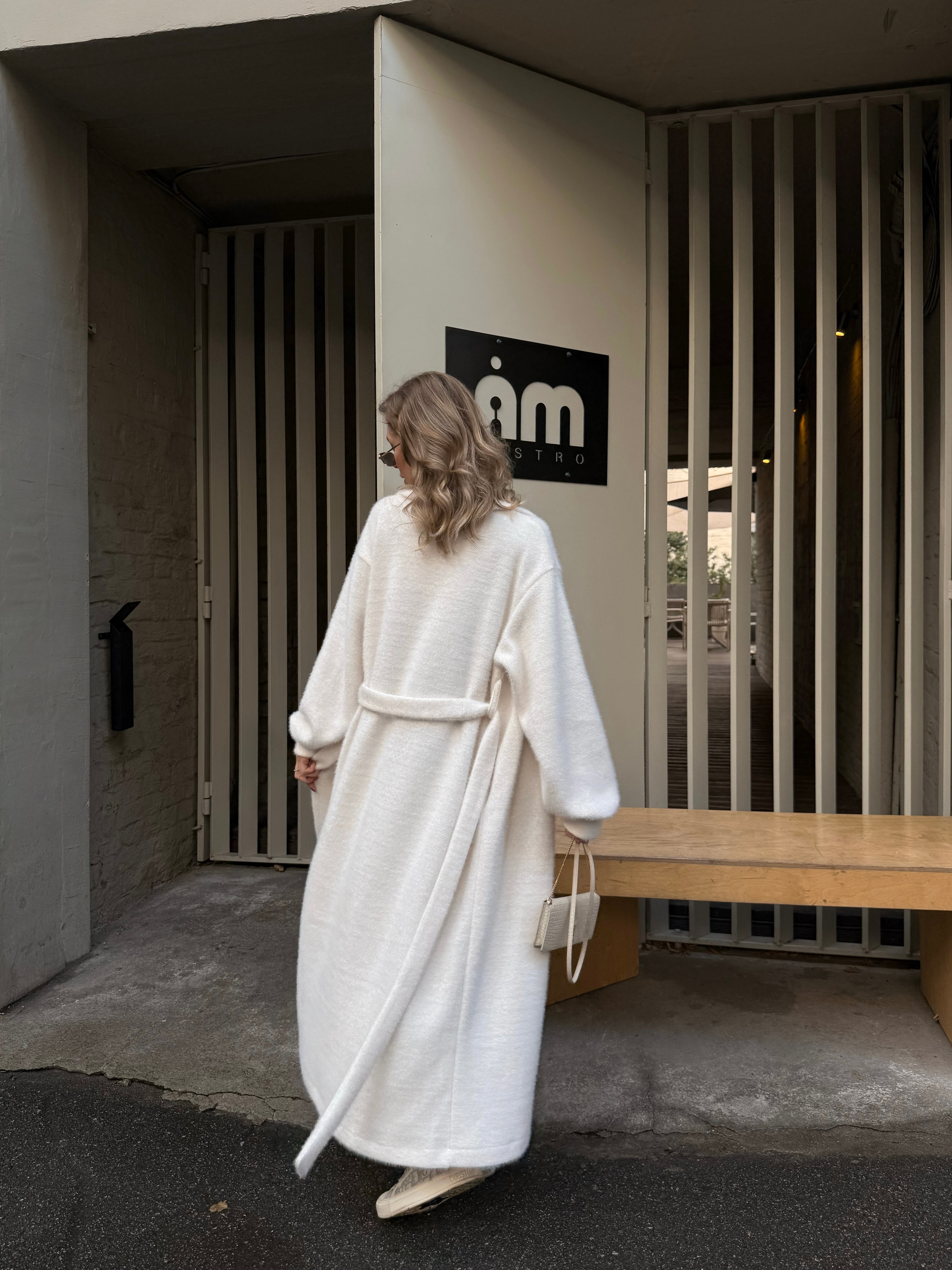 Wrap Coat in Textured Chanel Knit – Effortless Structure & Soft Comfort