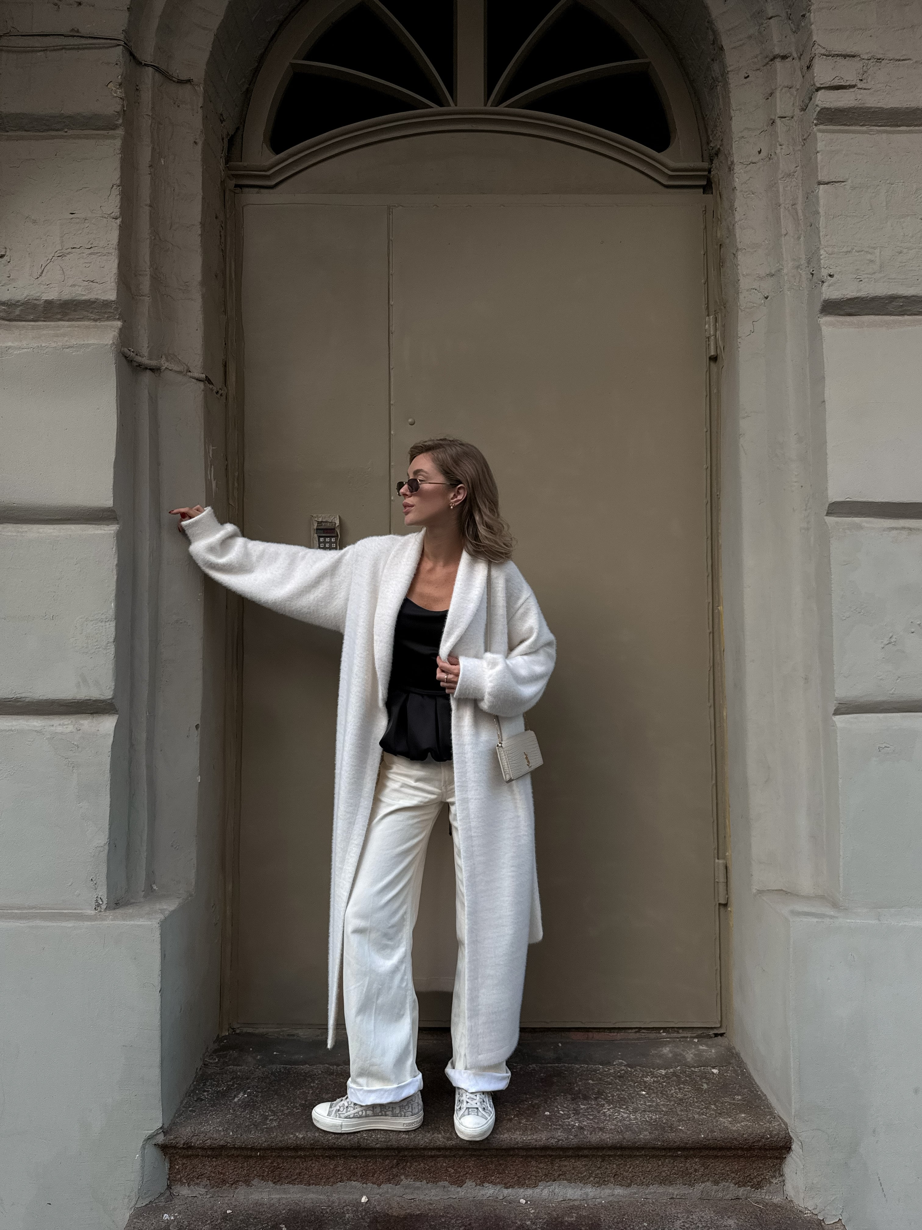 Wrap Coat in Textured Chanel Knit – Effortless Structure & Soft Comfort