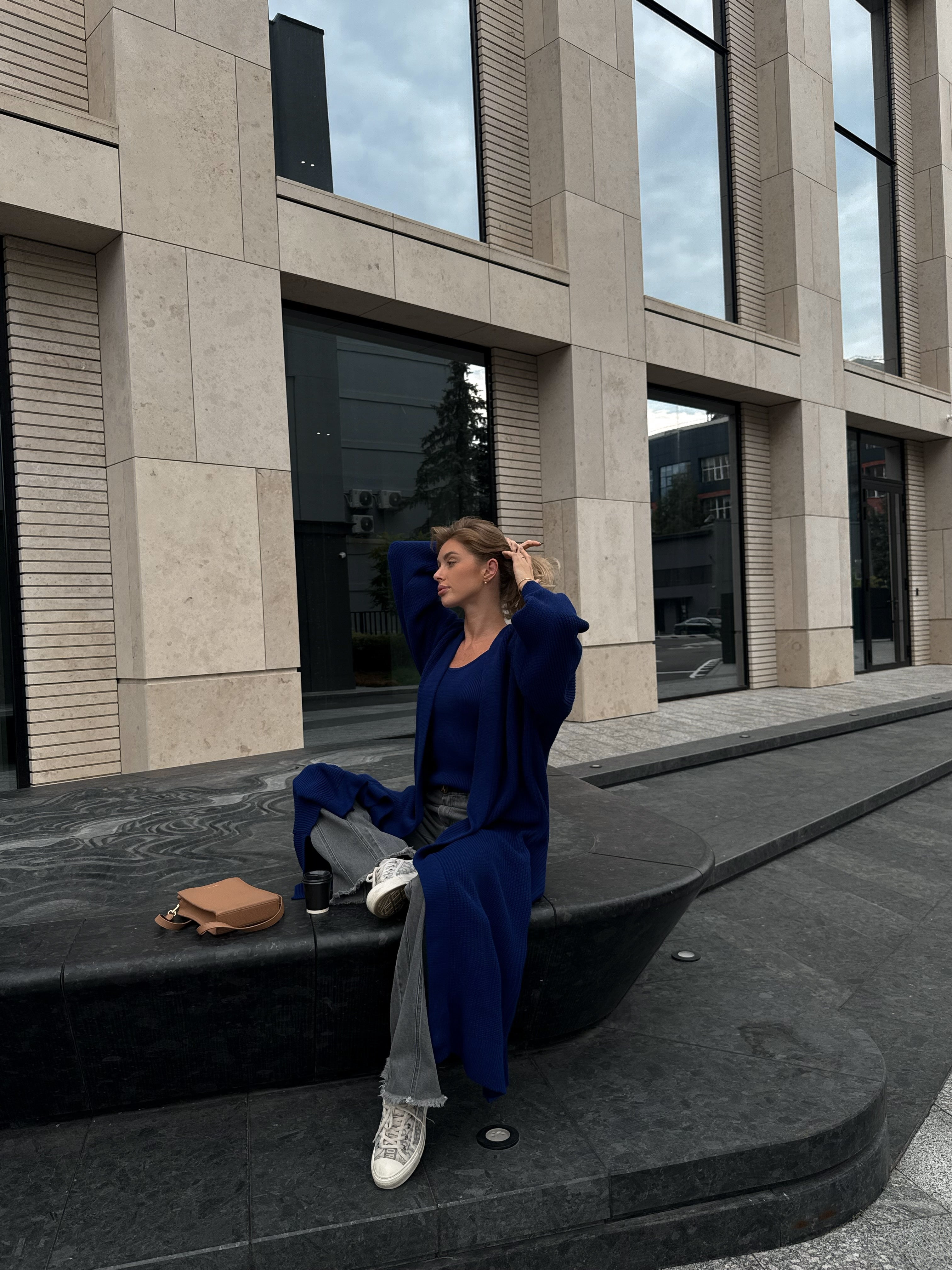Cardigan “Kashtan” – Elongated Silhouette with Soft Structure