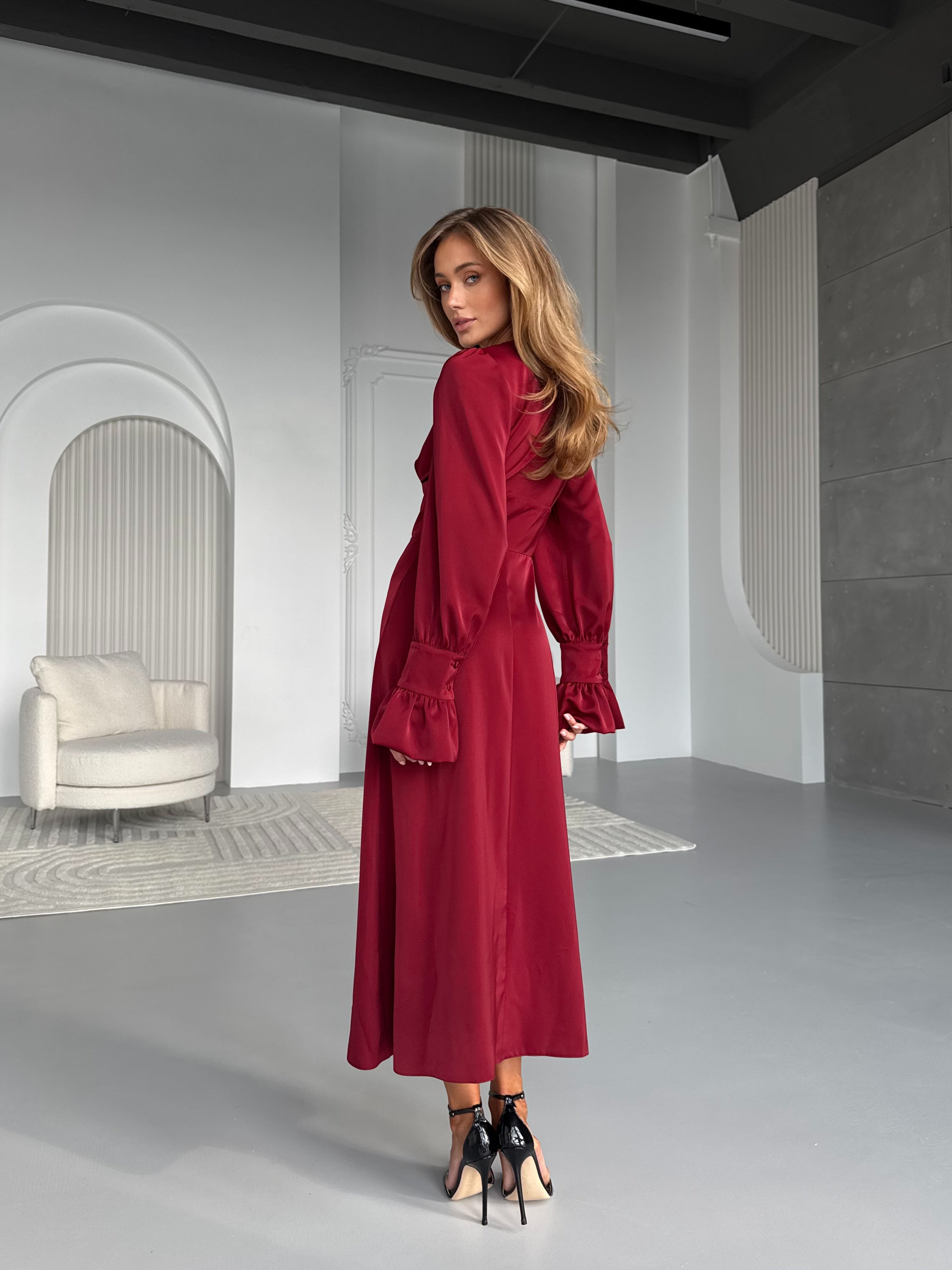 Donna Satin Maxi Dress