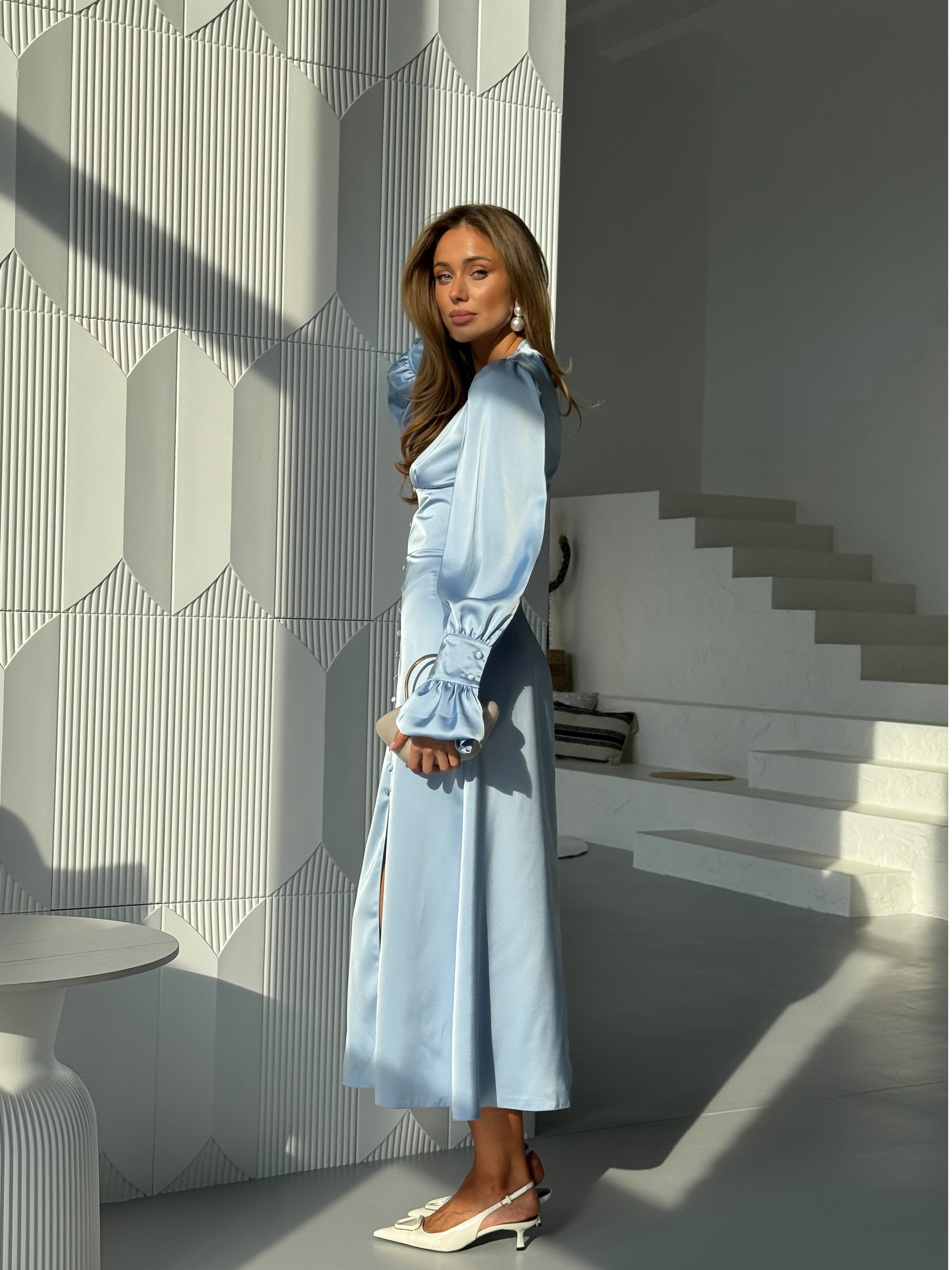 Donna Satin Maxi Dress