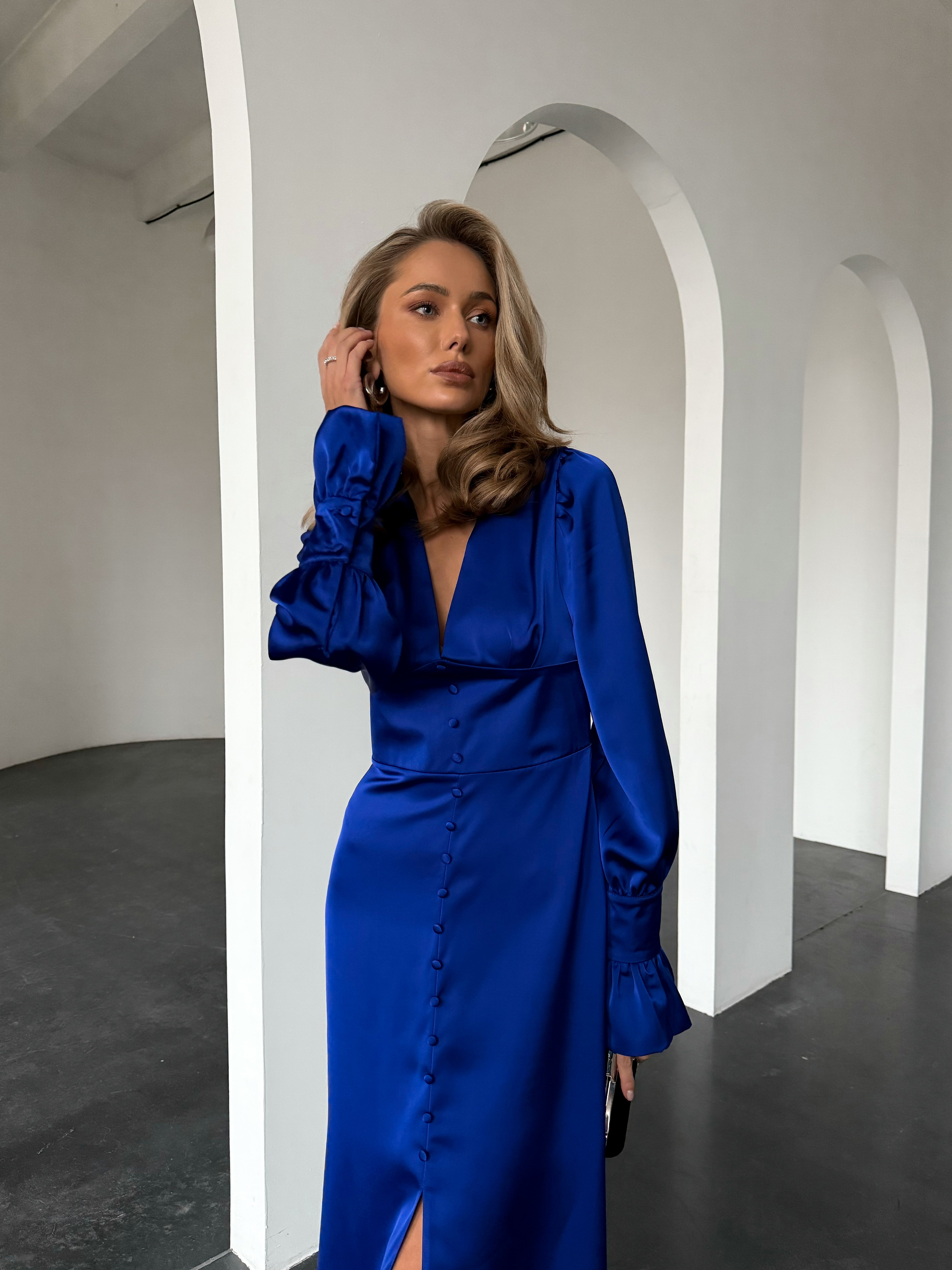 Donna Satin Maxi Dress