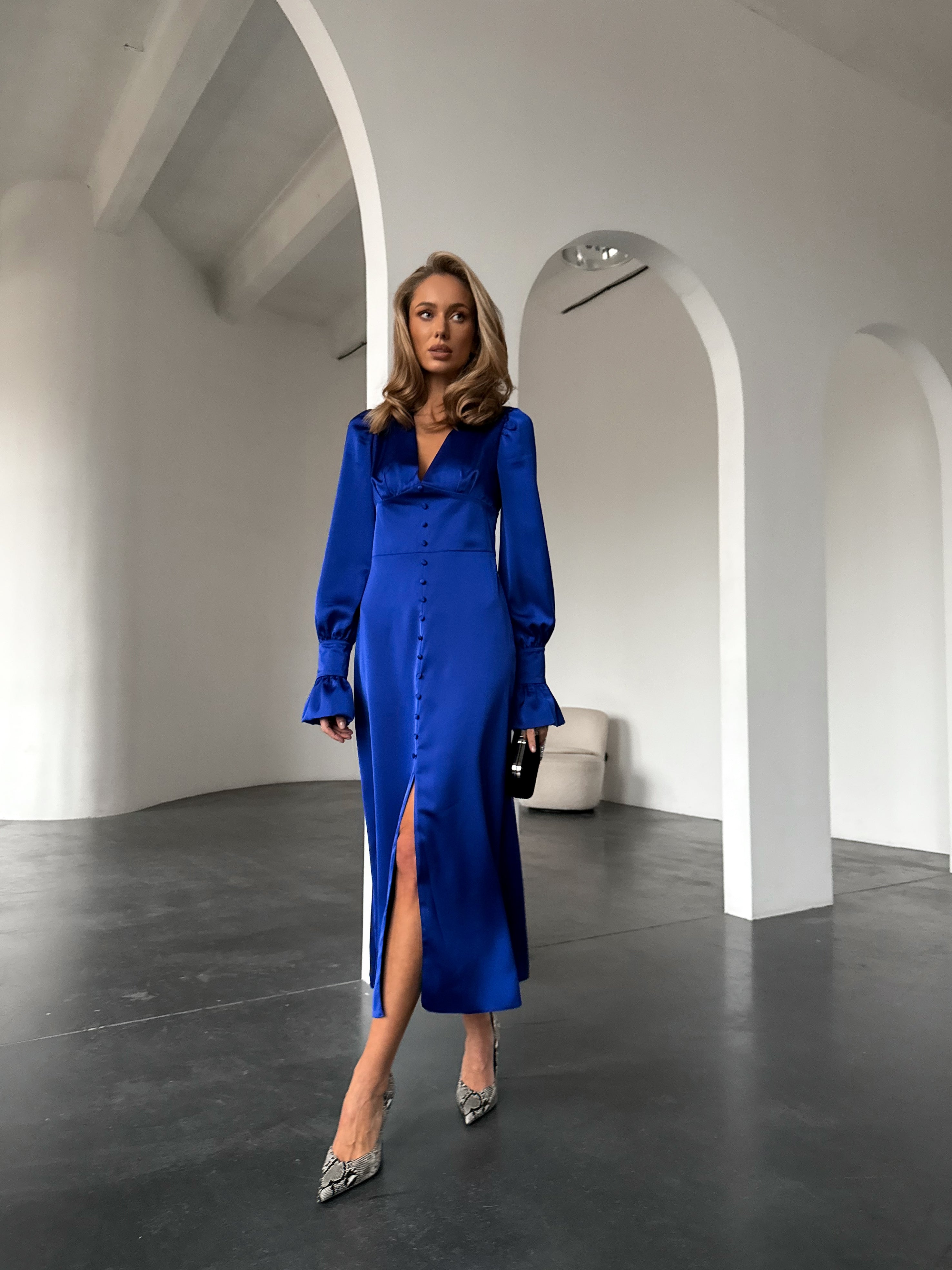 Donna Satin Maxi Dress