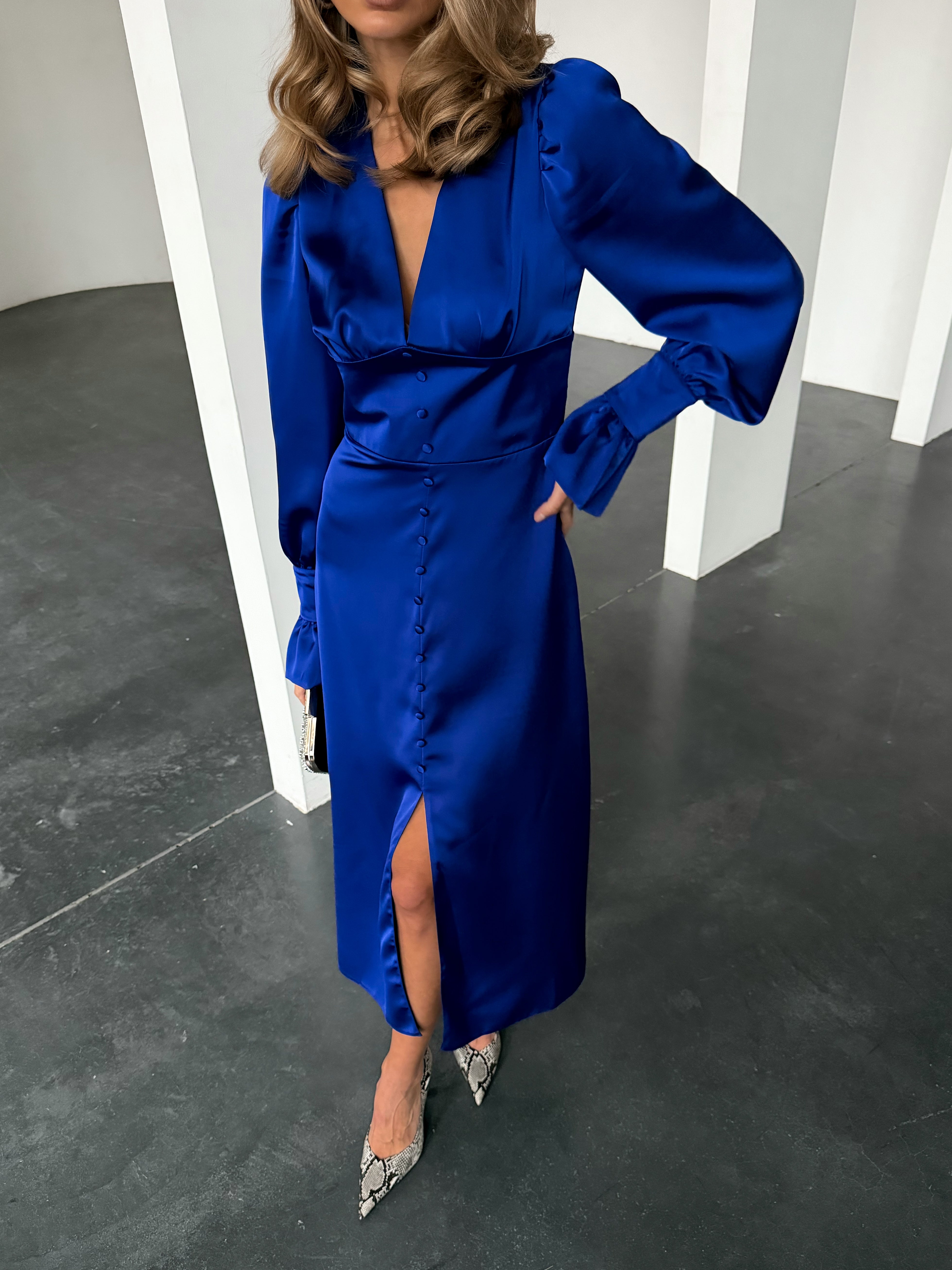 Donna Satin Maxi Dress