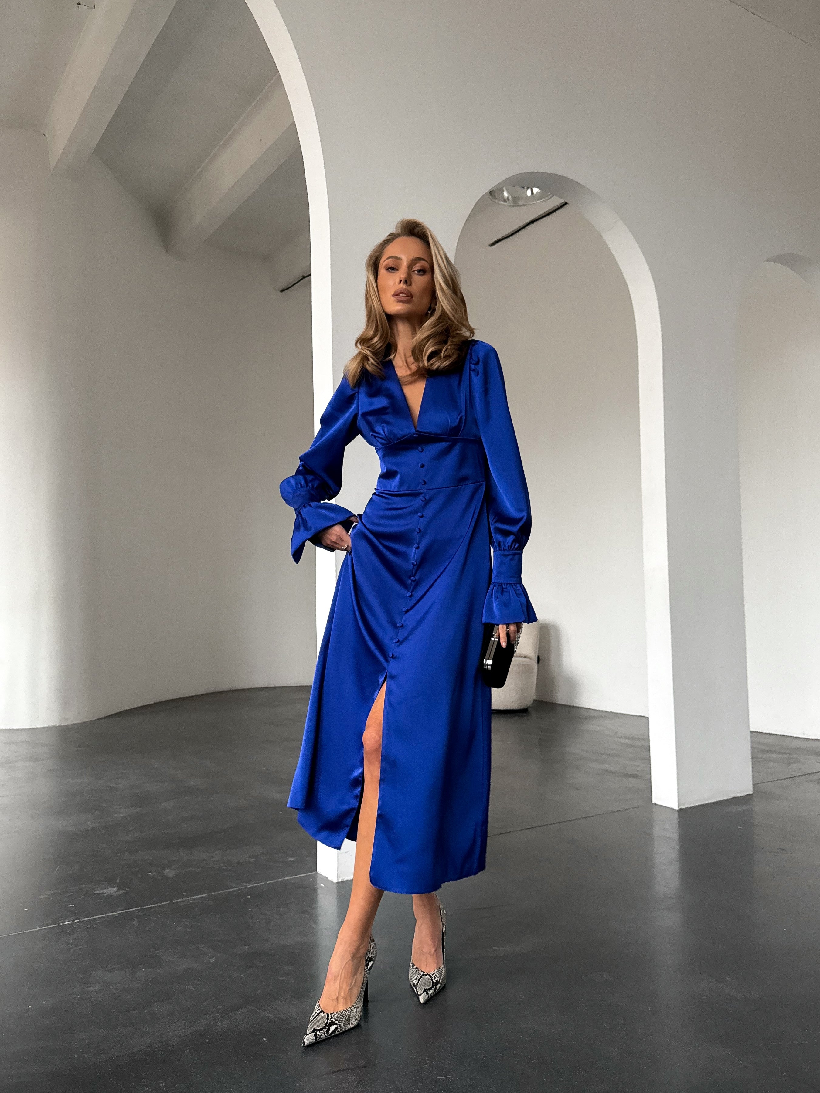 Donna Satin Maxi Dress