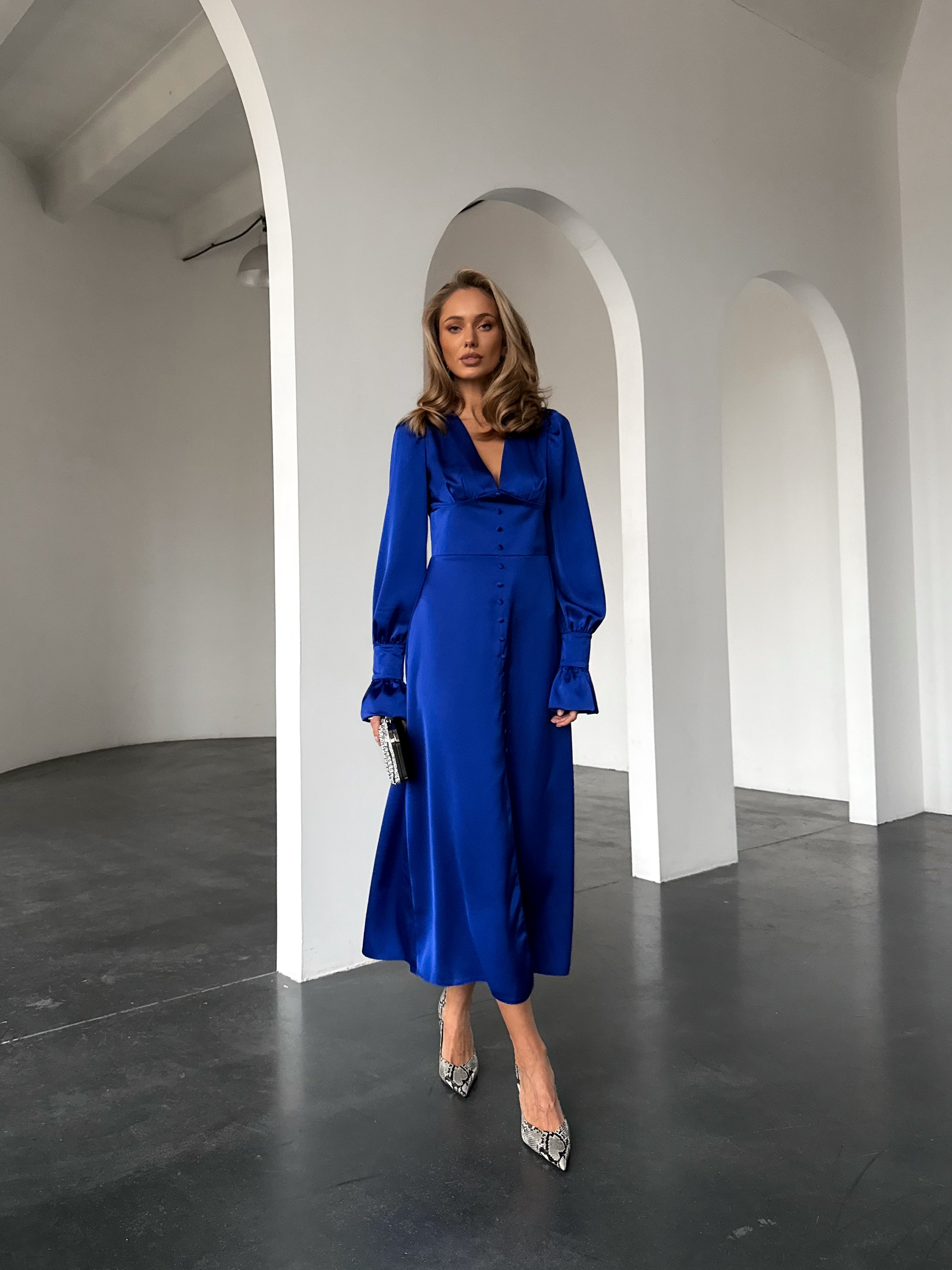 Donna Satin Maxi Dress