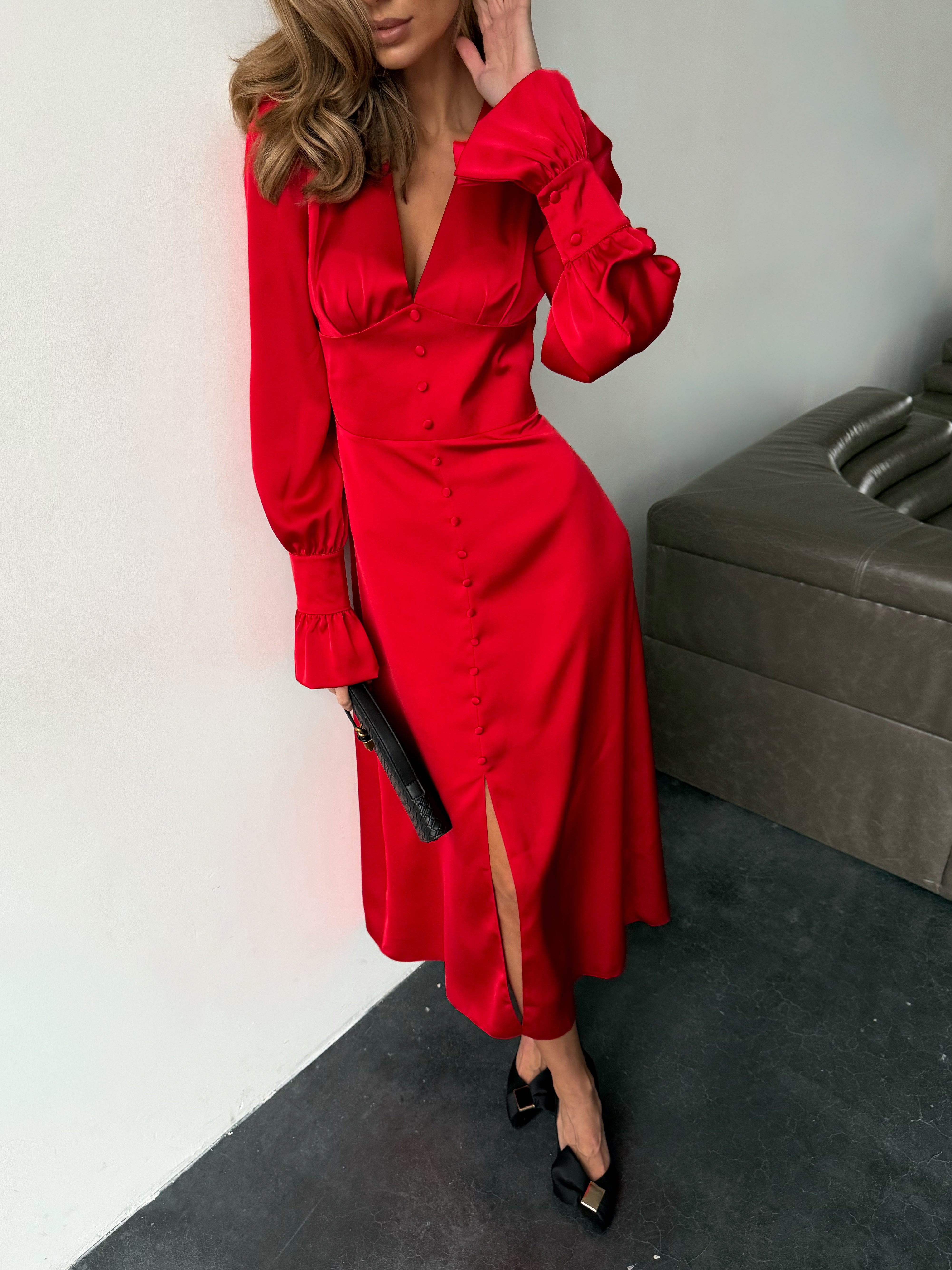 Donna Satin Maxi Dress