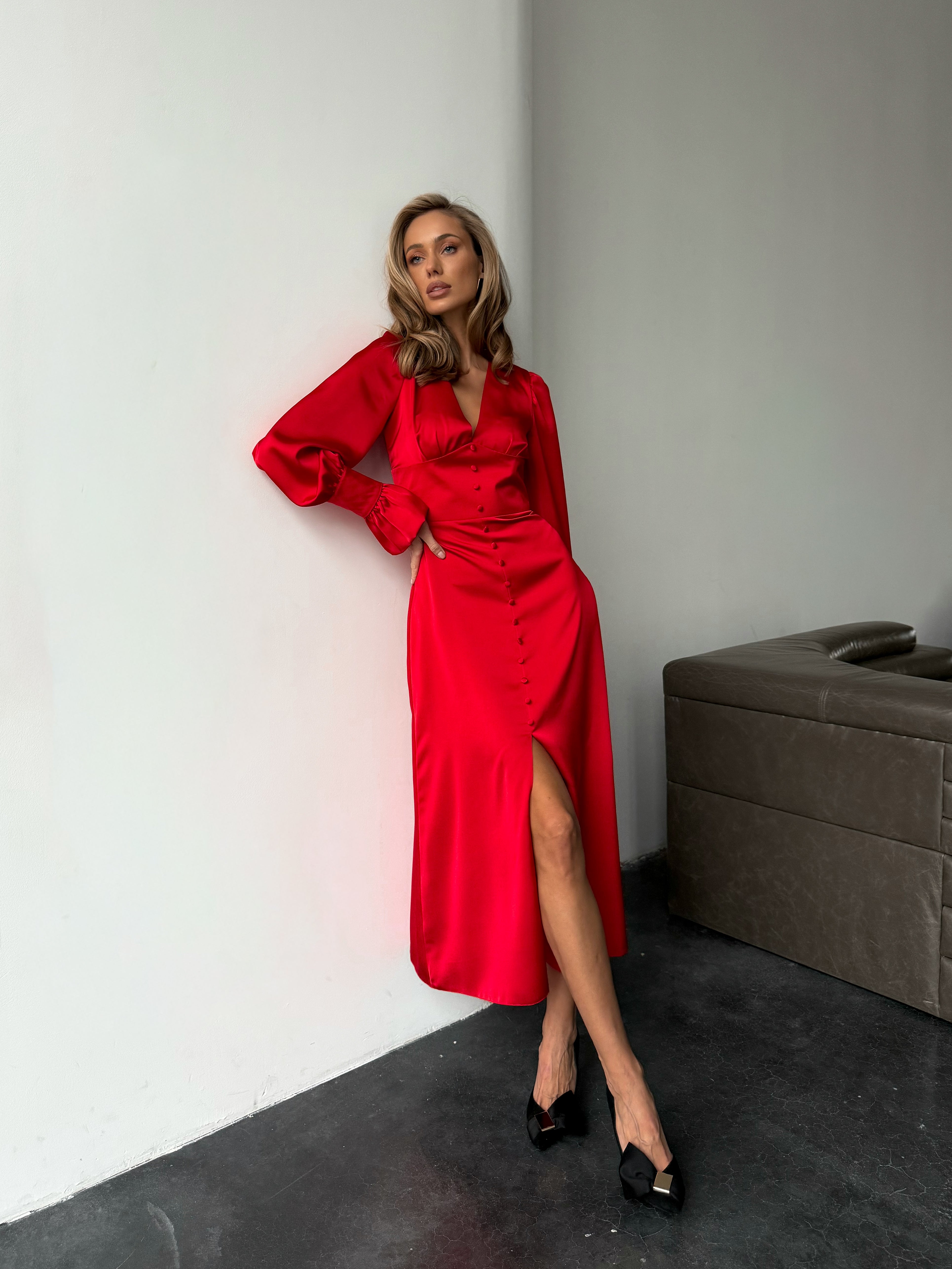 Donna Satin Maxi Dress