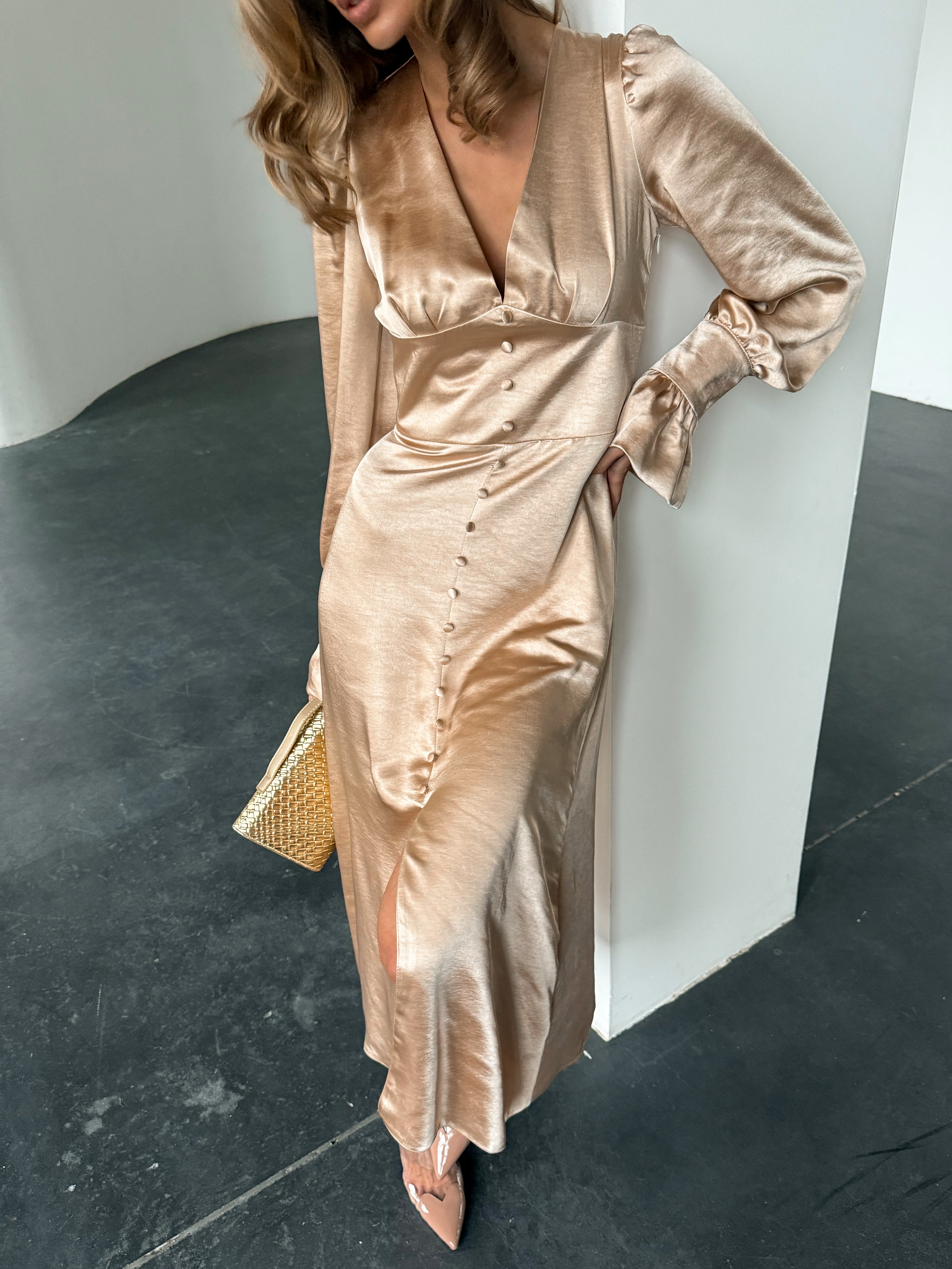 Donna Satin Maxi Dress