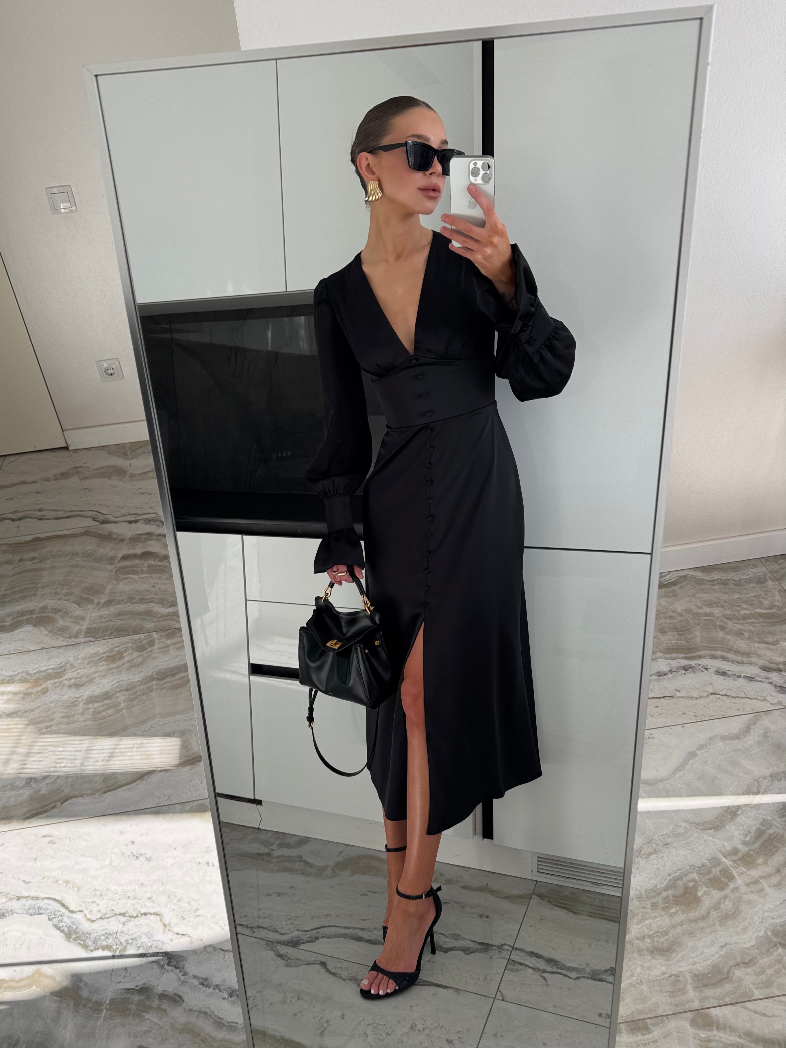 Donna Satin Maxi Dress