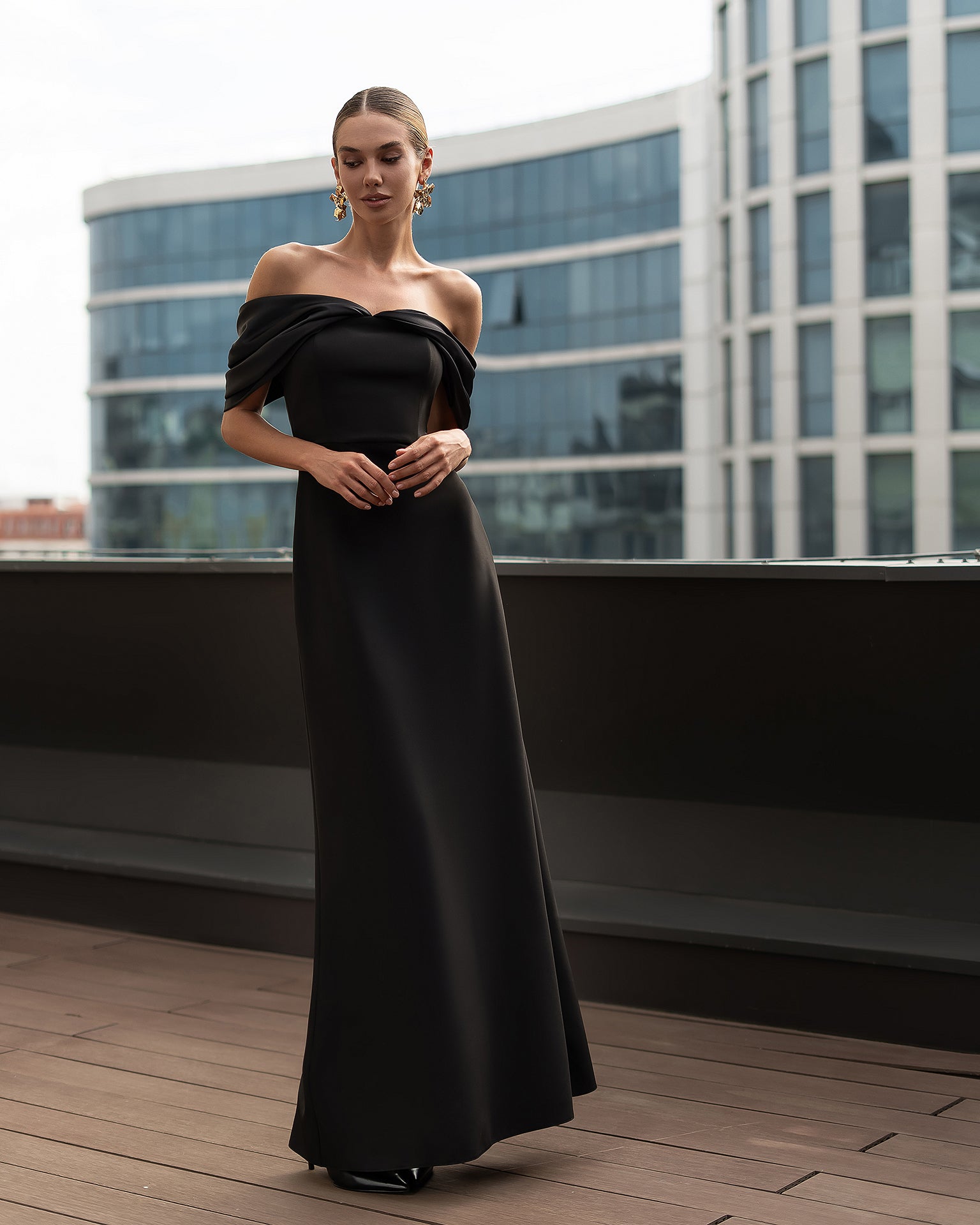 Women’s Crepe Midi Dress with Satin Inserts – Available in 6 Colors