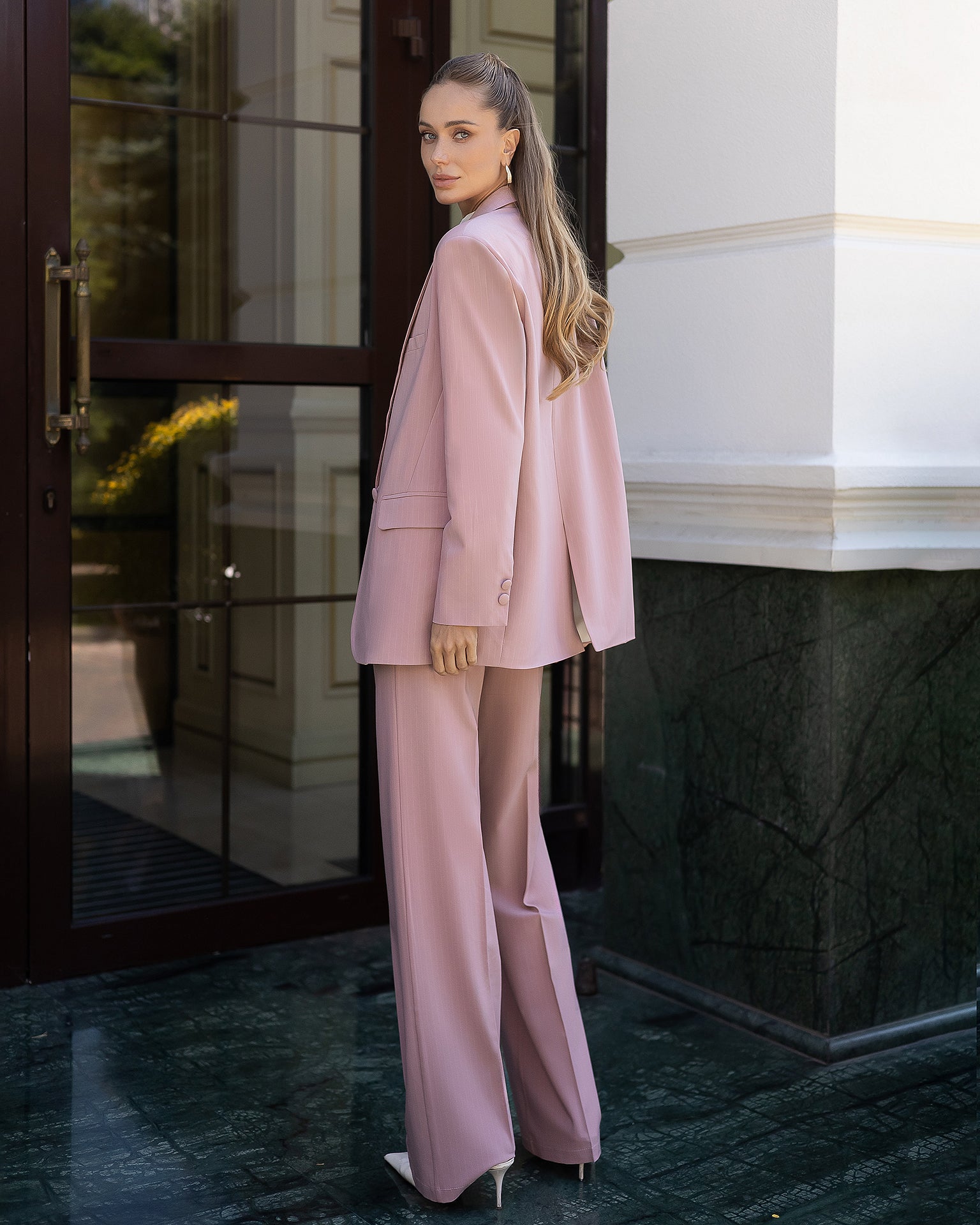 Women's Premium Crepe Two-Piece Suit with Blazer and Pants