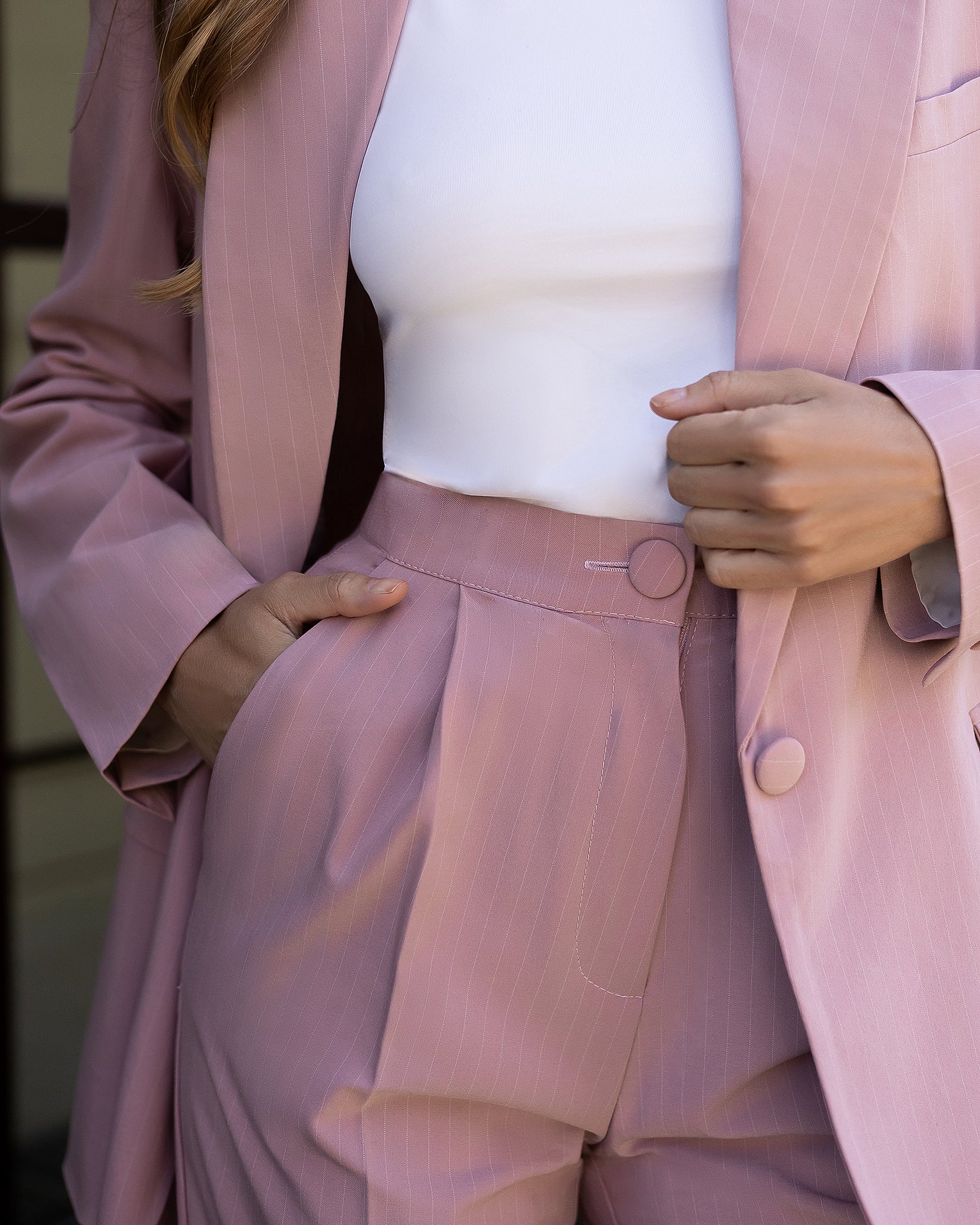 Women's Premium Crepe Two-Piece Suit with Blazer and Pants