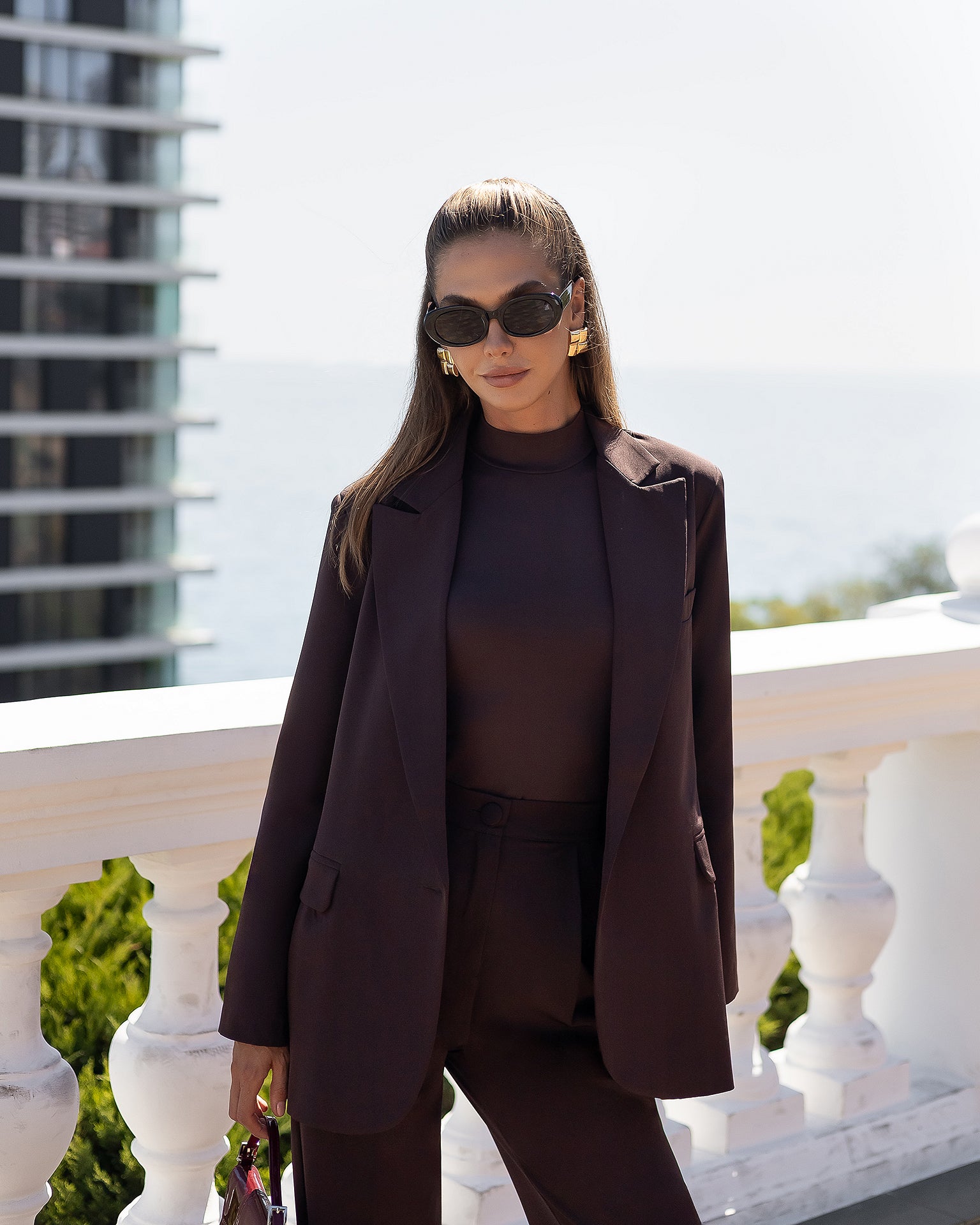 Women's Premium Crepe Two-Piece Suit with Blazer and Pants