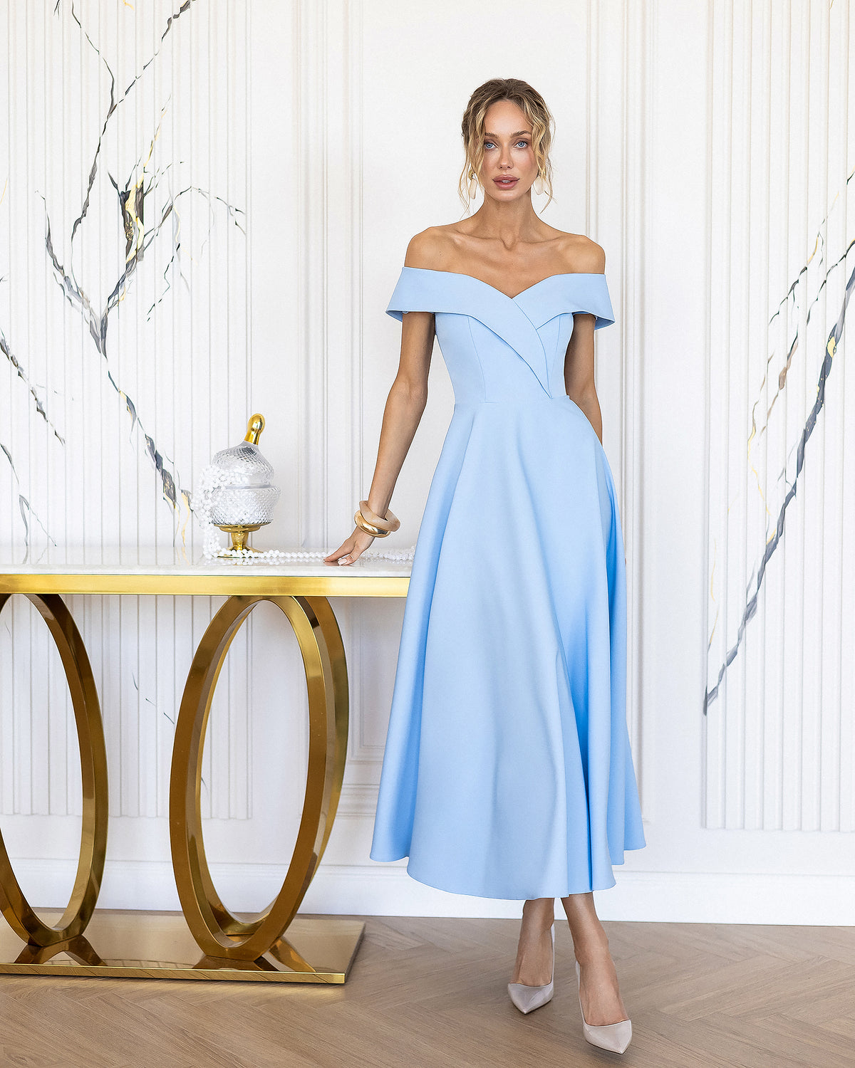 Premium Crepe Suiting Dress - Ivory, Black, Pink, Sky Blue