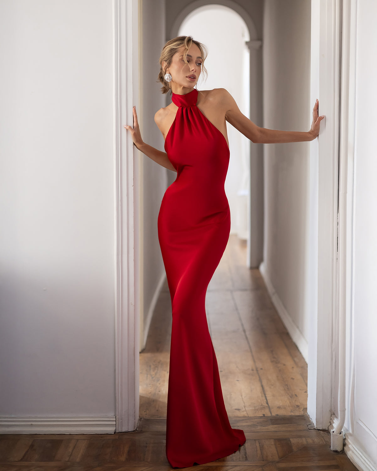 Premium Double-Faced Satin Maxi Dress, XS–L, Multiple Colors
