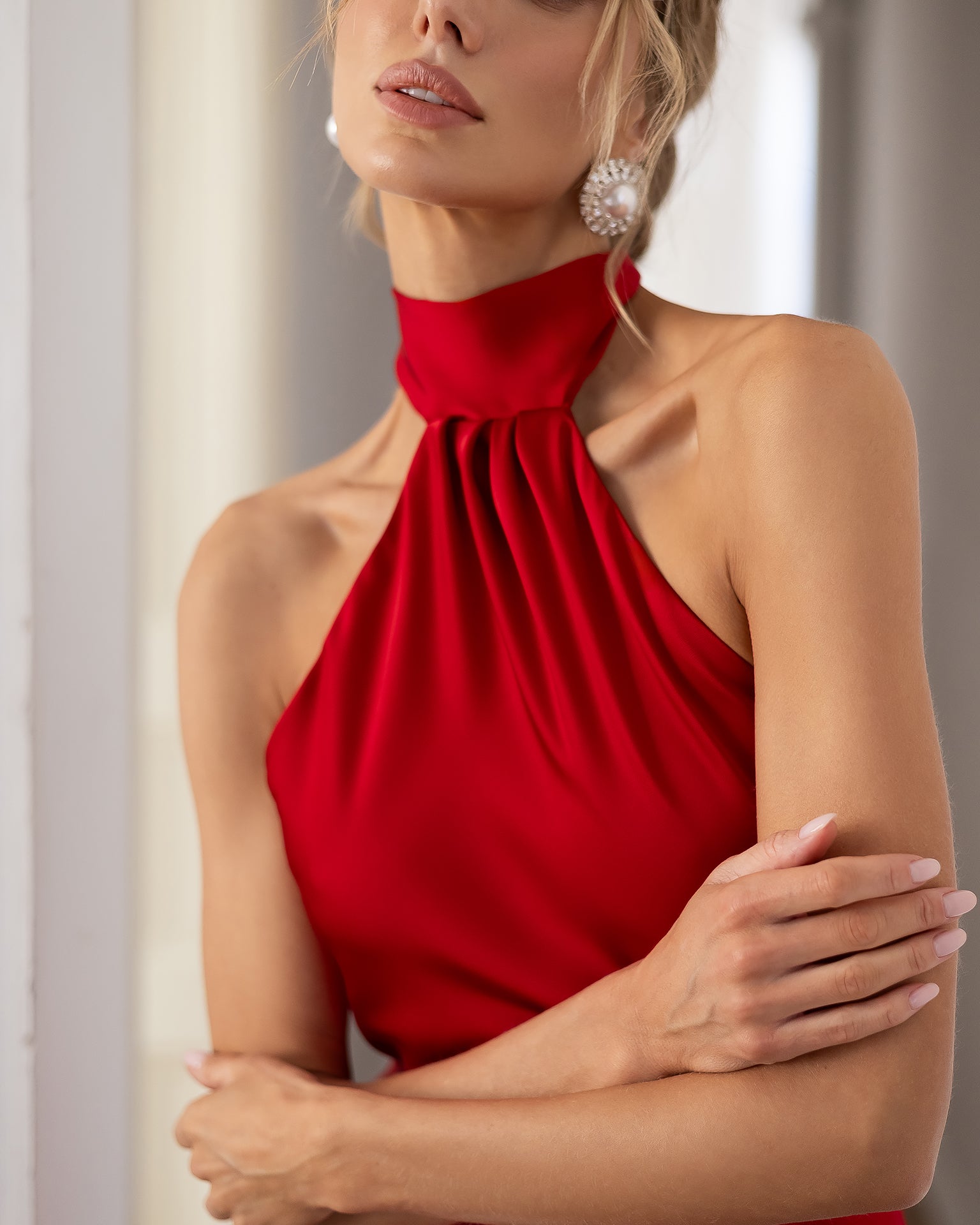 Premium Double-Faced Satin Maxi Dress, XS–L, Multiple Colors