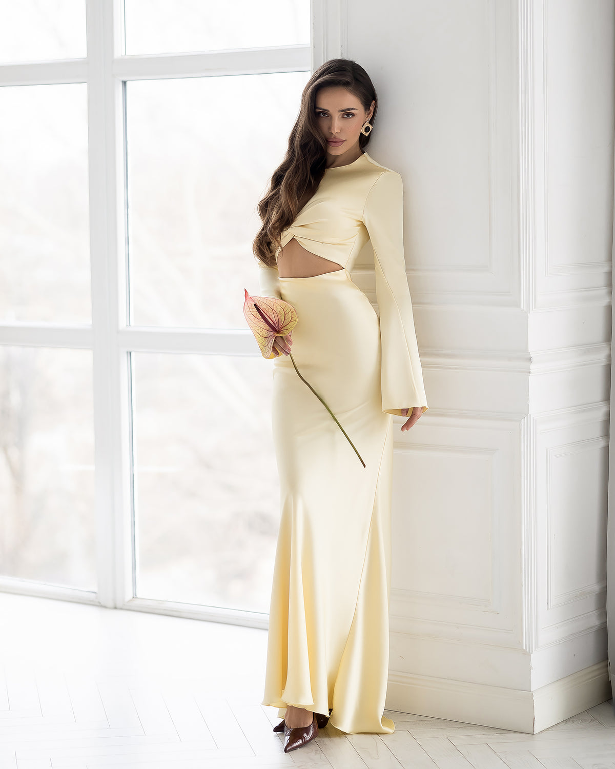 Premium Heavy Satin Evening Maxi Dress in 7 Colors (XS–L)