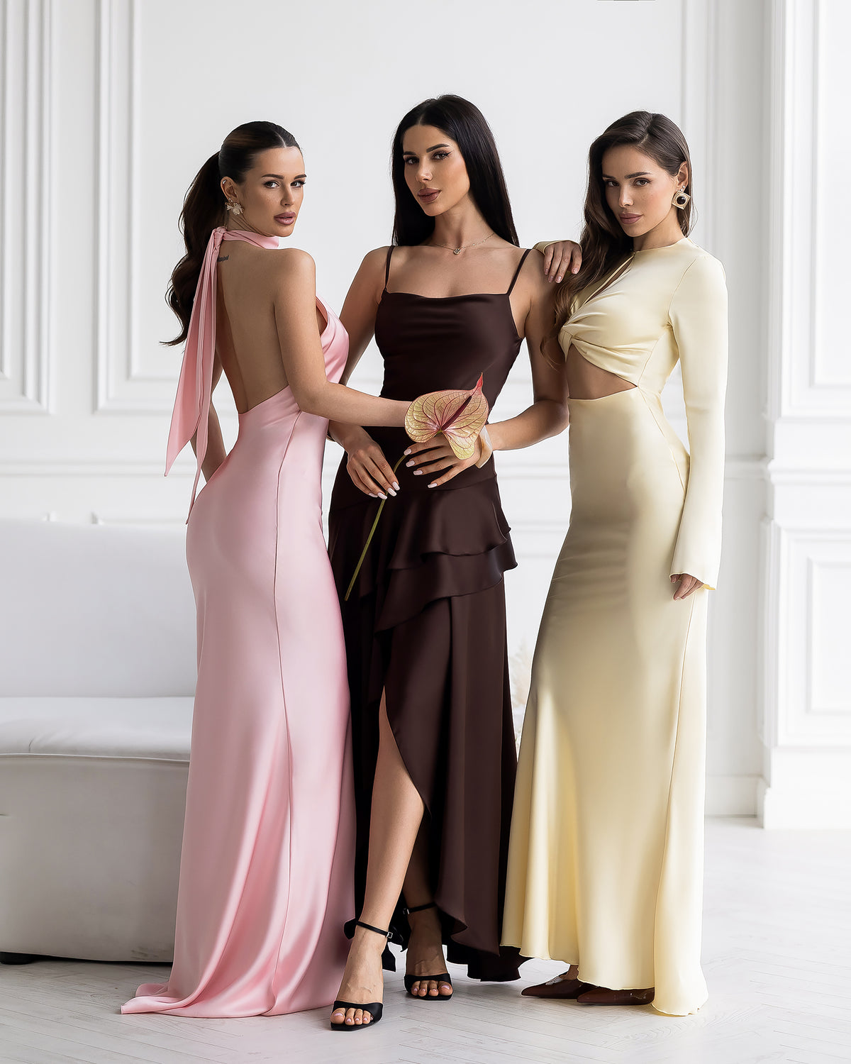 Premium Heavy Satin Evening Maxi Dress in 7 Colors (XS–L)