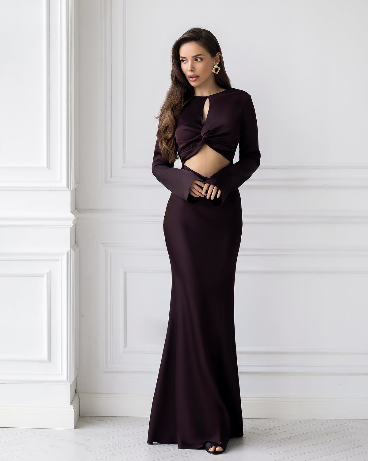 Premium Heavy Satin Evening Maxi Dress in 7 Colors (XS–L)