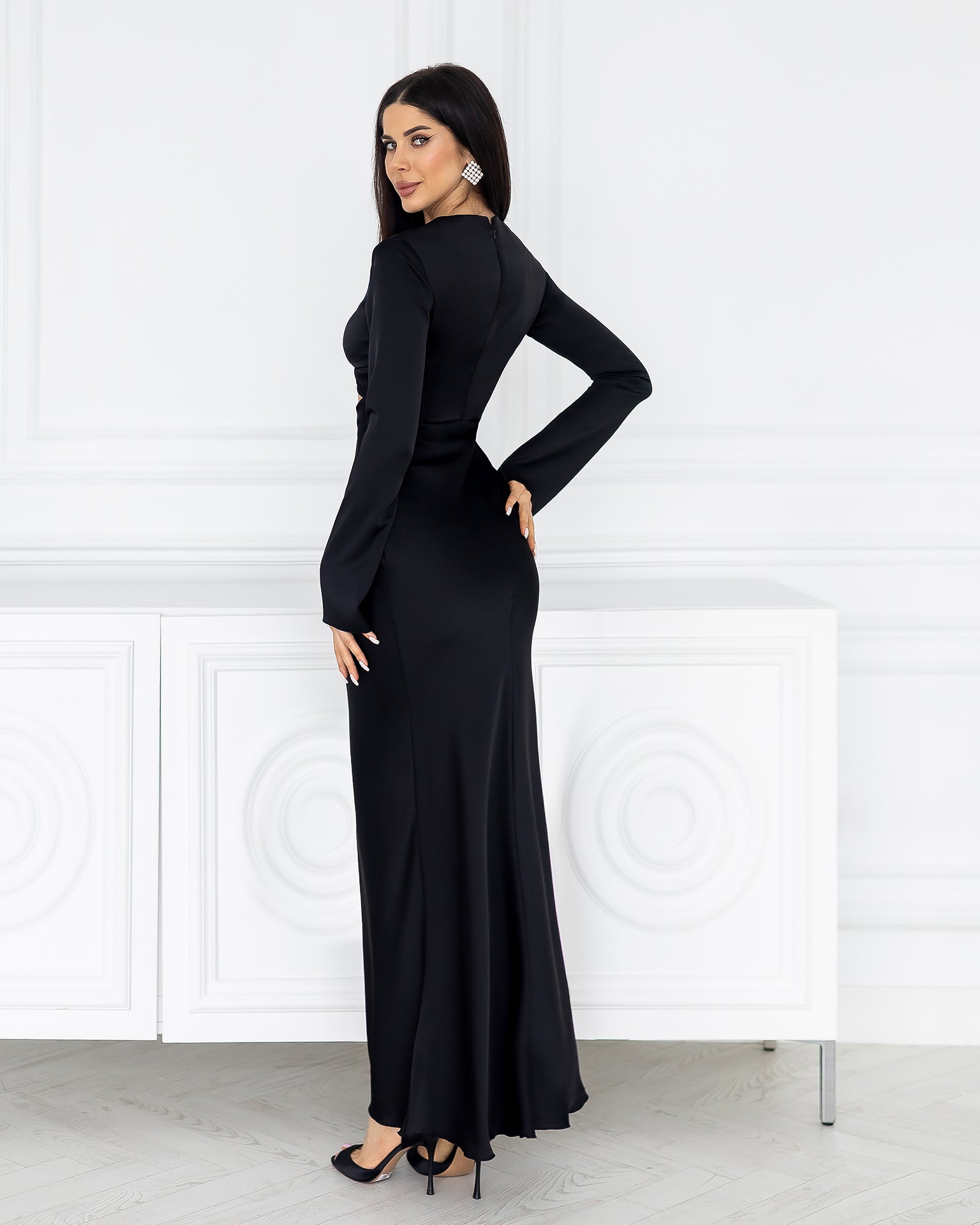 Premium Heavy Satin Evening Maxi Dress in 7 Colors (XS–L)
