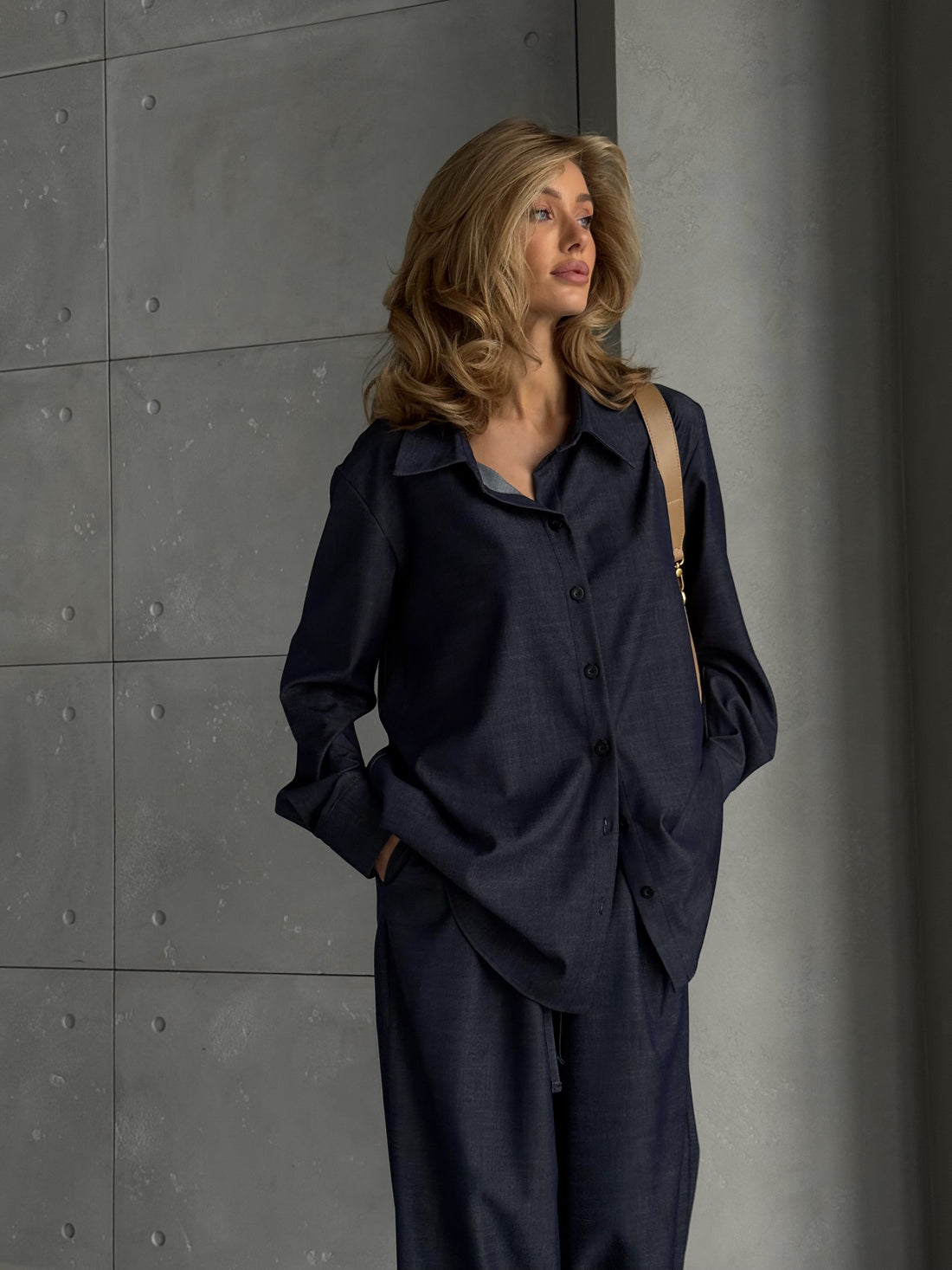 Bianco Cotton Set – Relaxed Fit Shirt & Wide-Leg Pants for Effortless Everyday Style