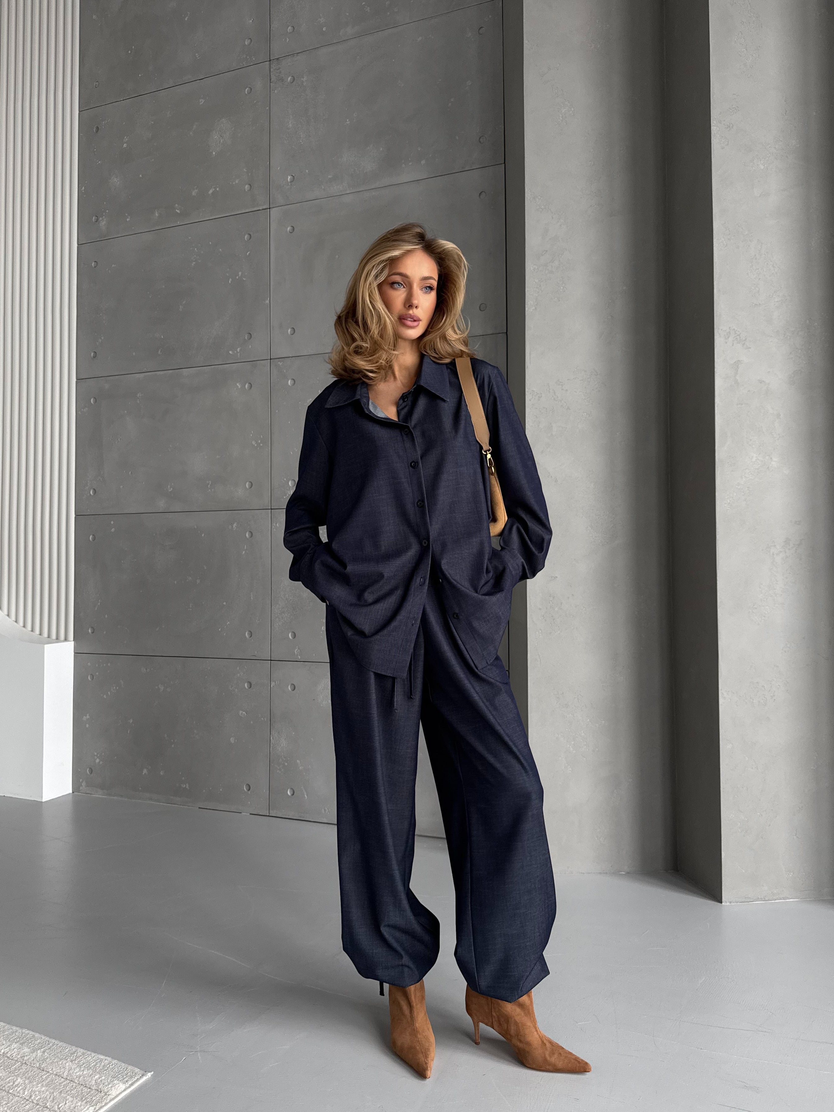 Bianco Cotton Set – Relaxed Fit Shirt & Wide-Leg Pants for Effortless Everyday Style