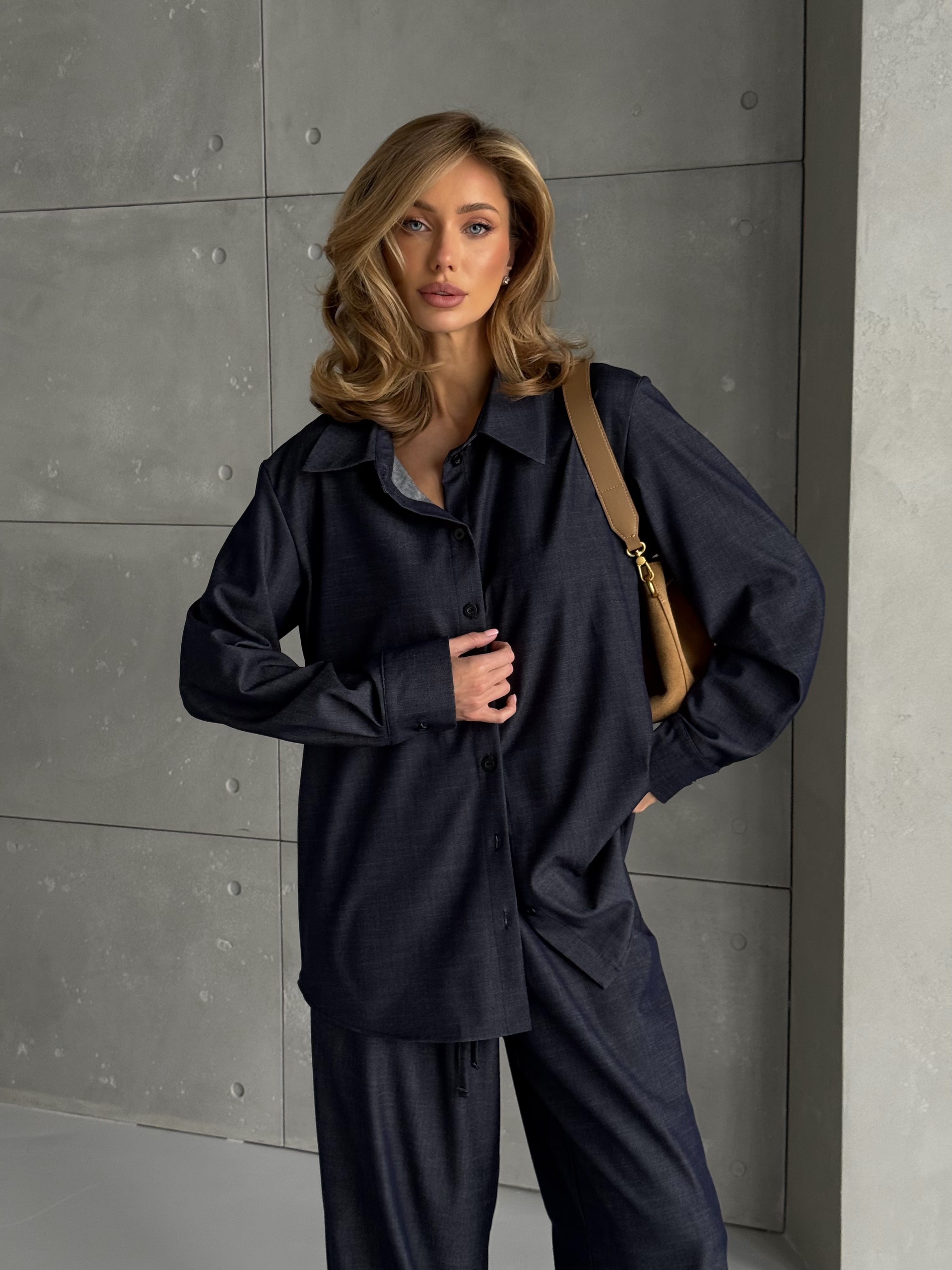 Bianco Cotton Set – Relaxed Fit Shirt & Wide-Leg Pants for Effortless Everyday Style