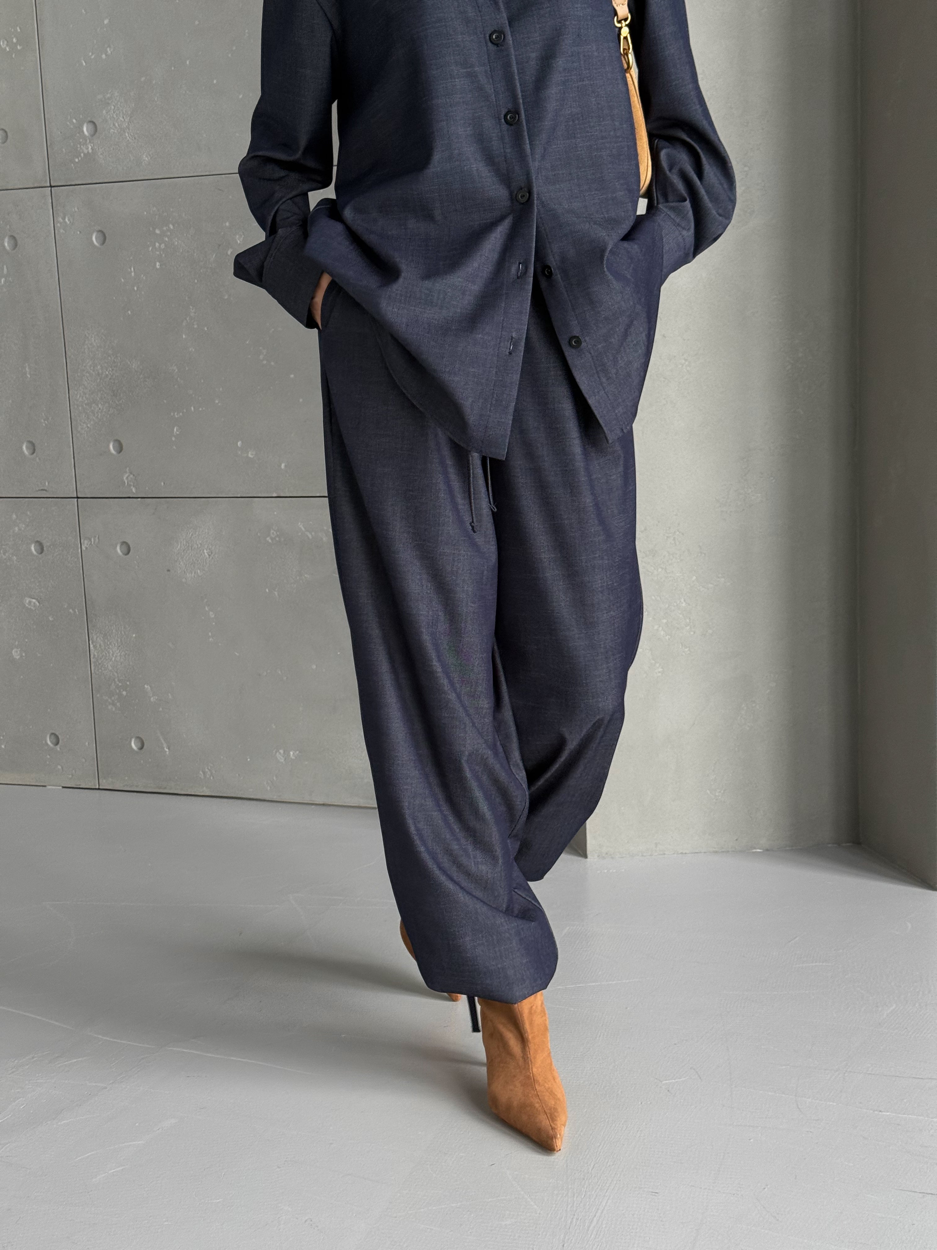 Bianco Cotton Set – Relaxed Fit Shirt & Wide-Leg Pants for Effortless Everyday Style