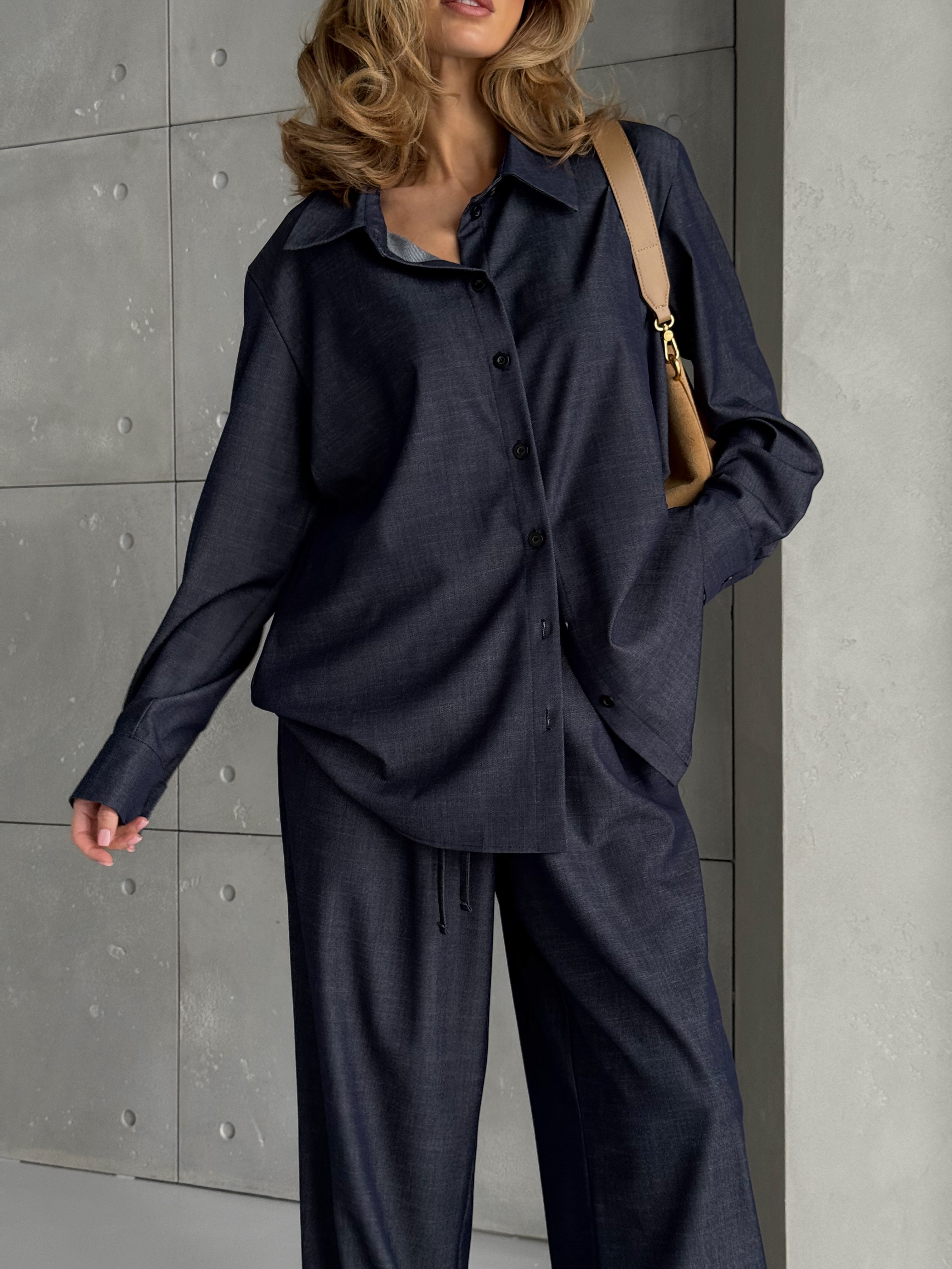 Bianco Cotton Set – Relaxed Fit Shirt & Wide-Leg Pants for Effortless Everyday Style