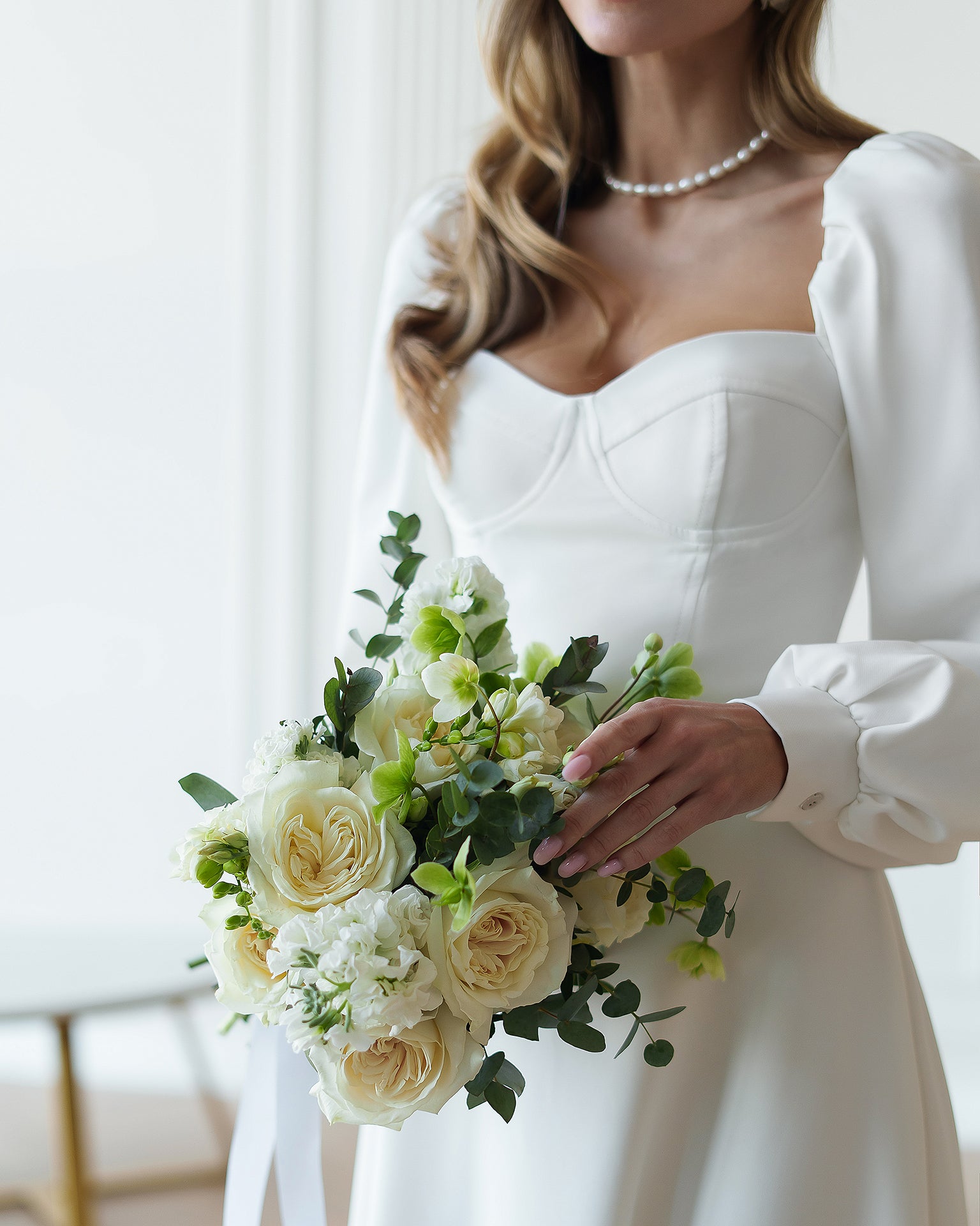 Tailored Suiting Crepe Dress with Built-In Cups, Diagonal Weave