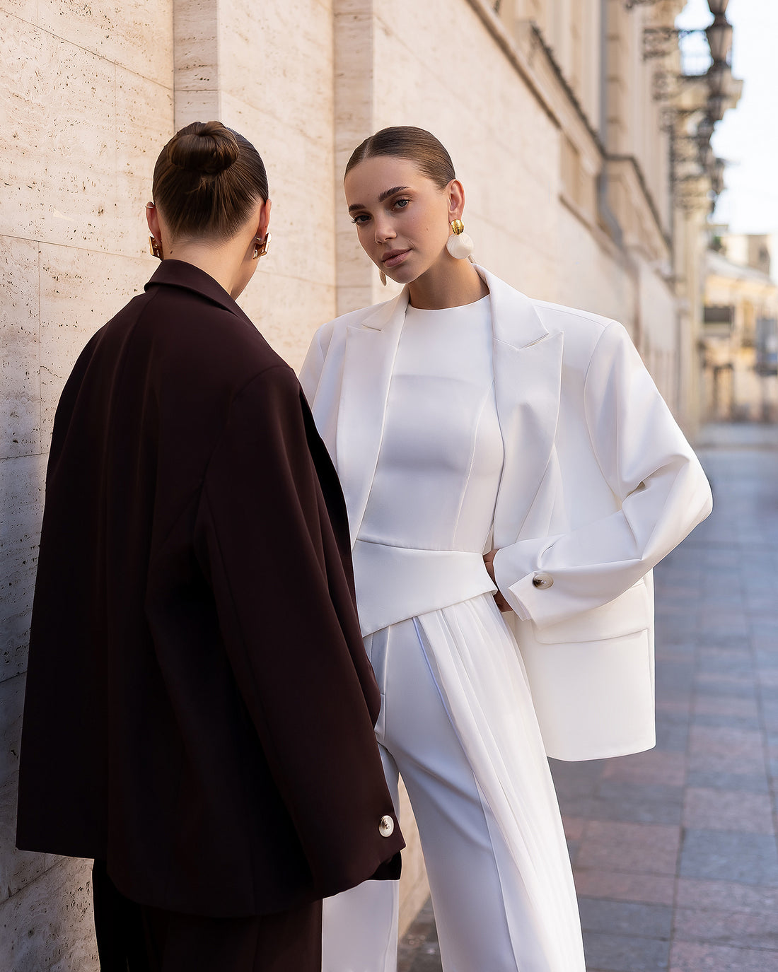 Women's Tailored Blazer in Ivory, Black, Chocolate, or Blue