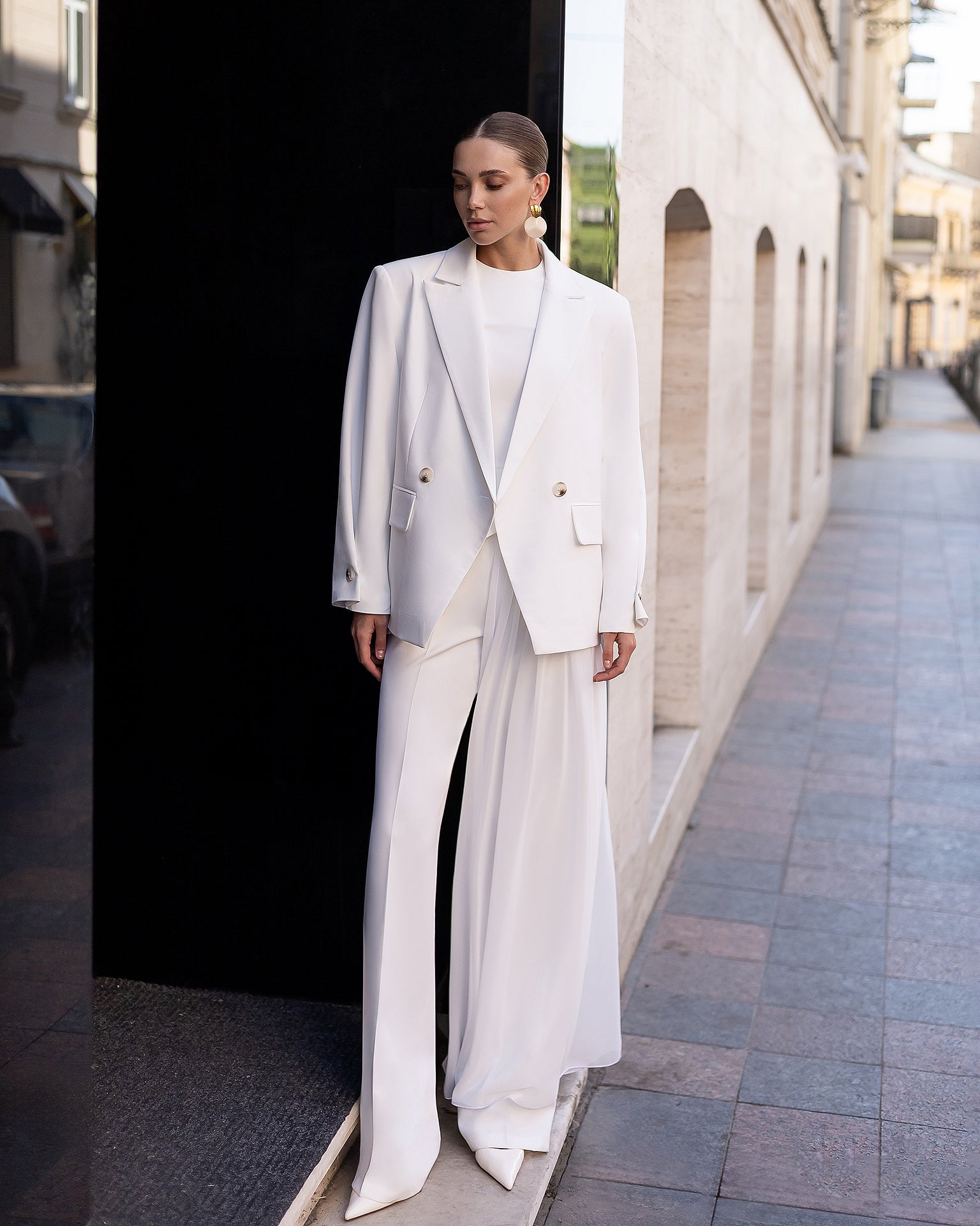Women's Tailored Blazer in Ivory, Black, Chocolate, or Blue