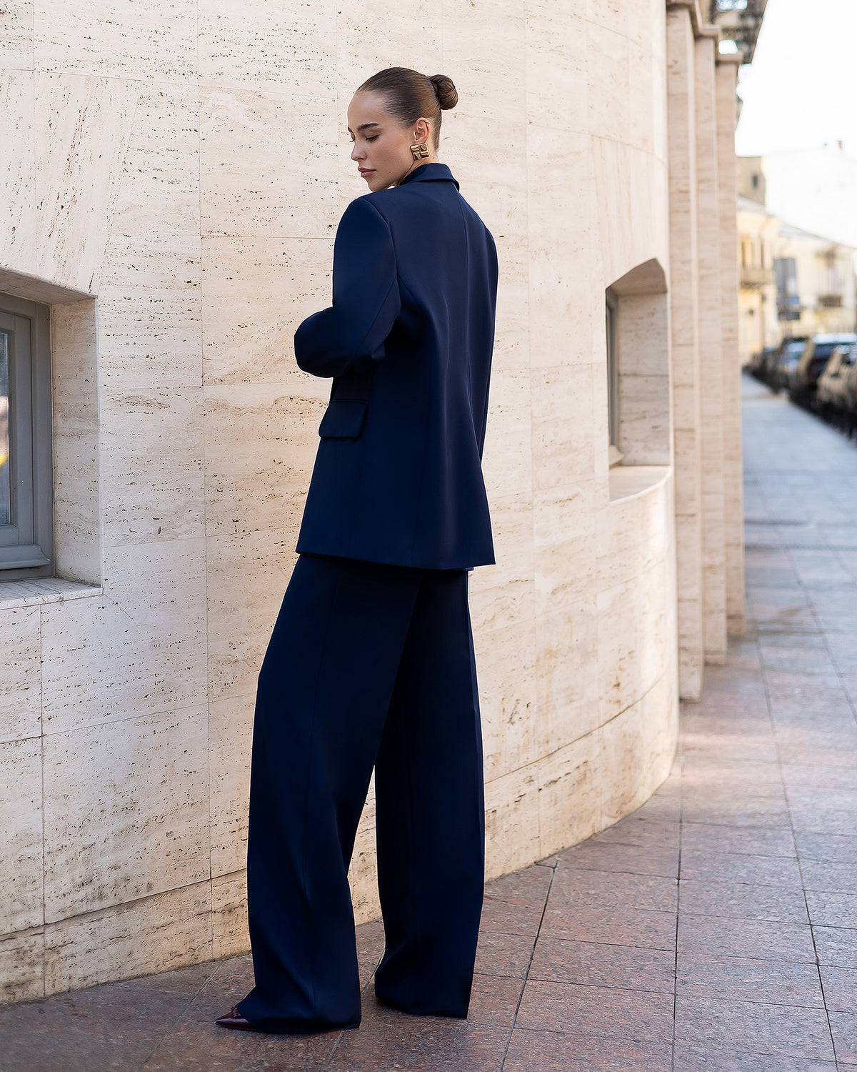 Women's Tailored Blazer in Ivory, Black, Chocolate, or Blue